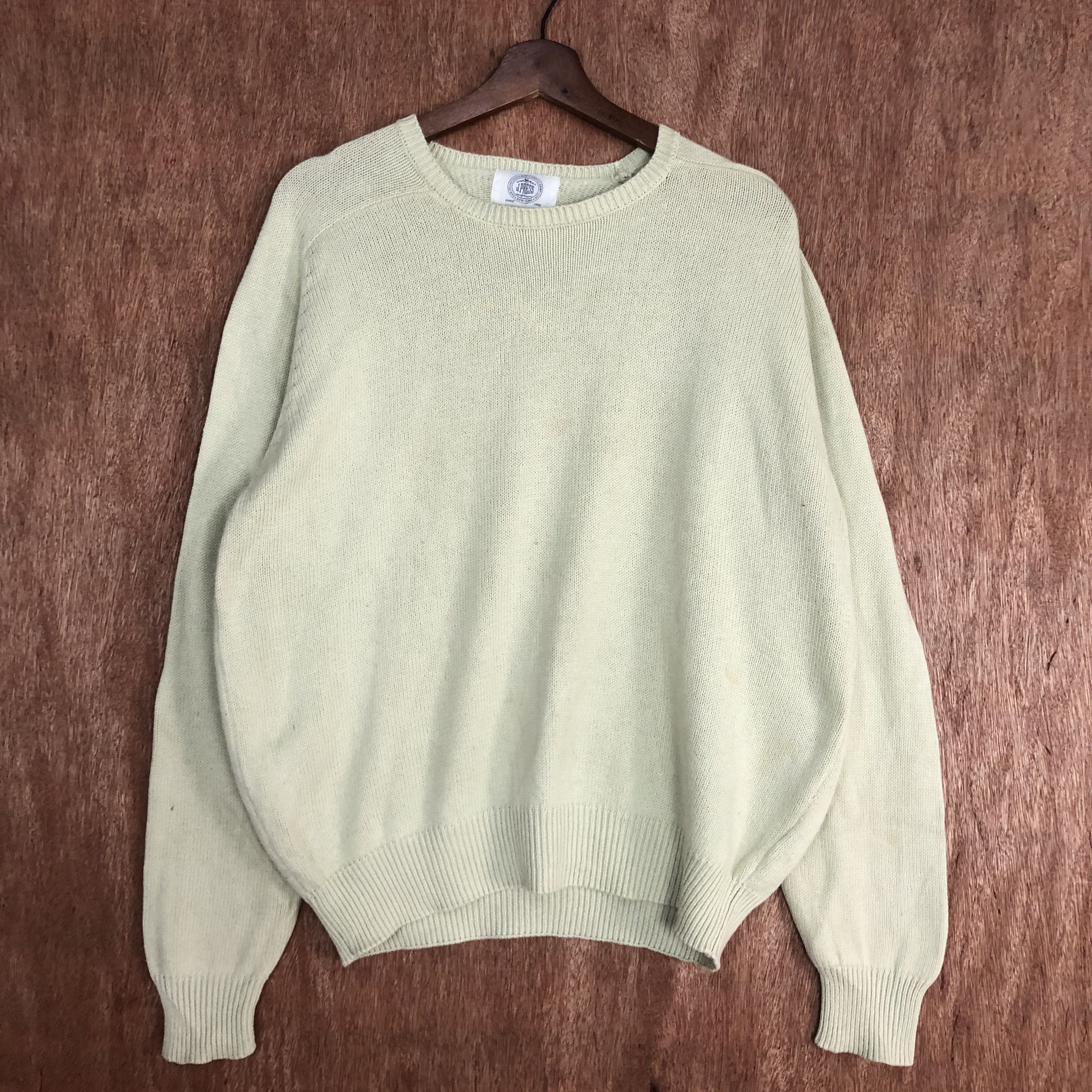 J. Press DLL J-Press Cream Knitwear sweatshirt baggy #c537 Size US M / EU 48-50 / 2 - 2 Thumbnail