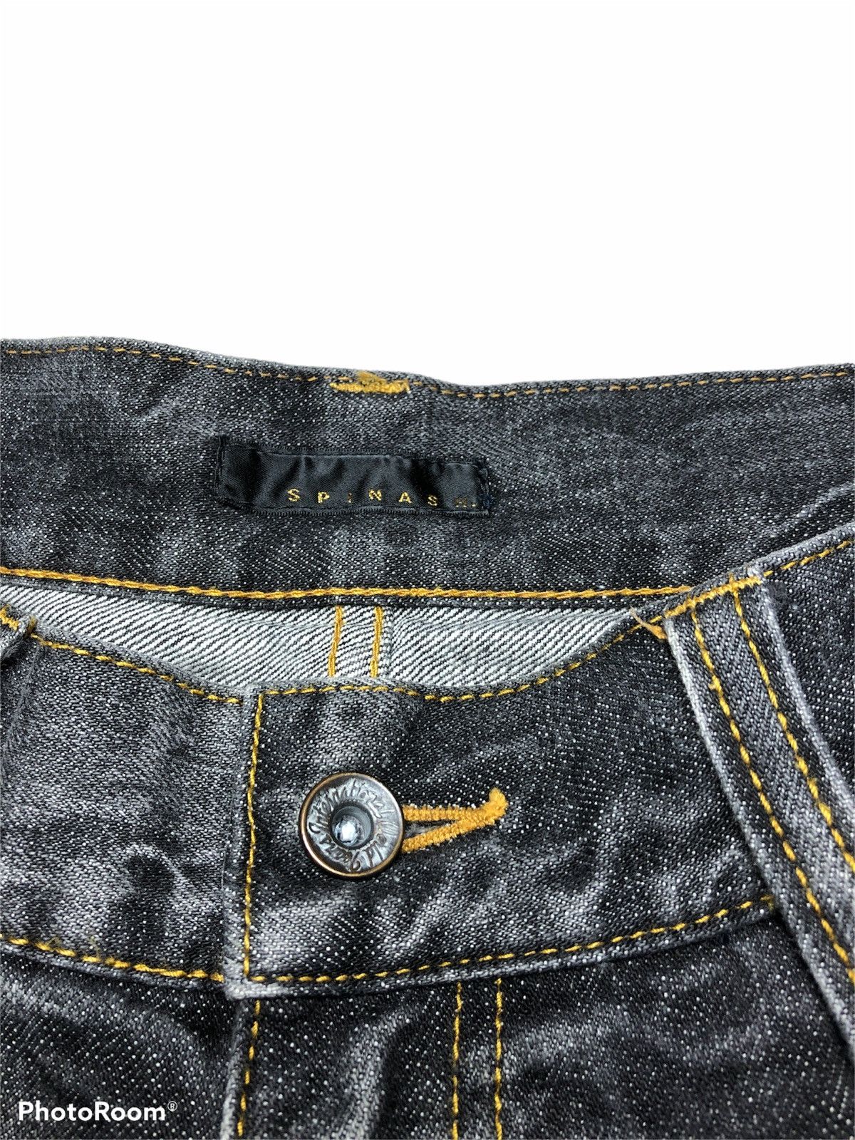 Japanese Brand SPINACH BIG LOGO SILVER PAINT SPLATTER DENIM Size US 33 - 5 Thumbnail