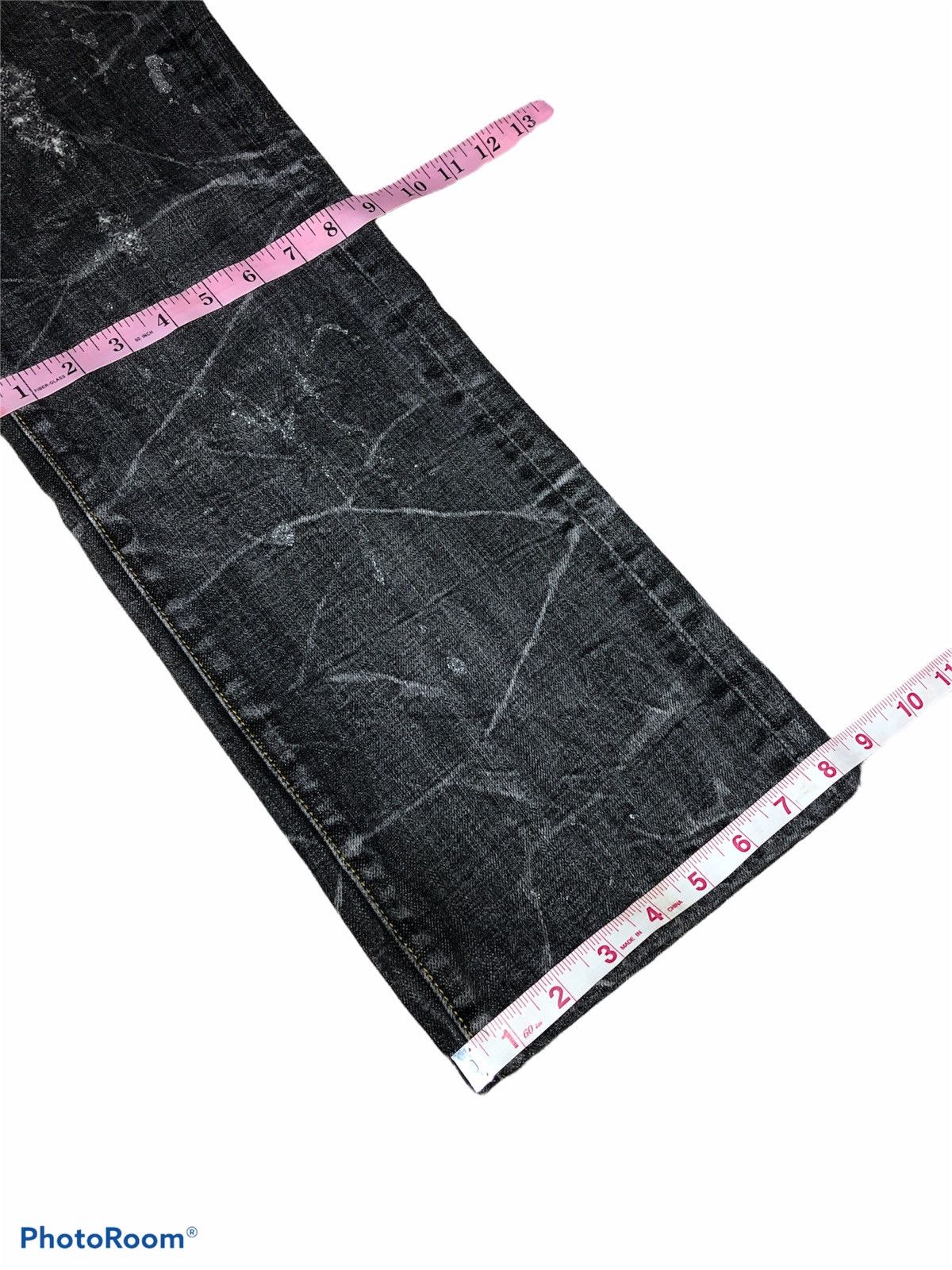 Japanese Brand SPINACH BIG LOGO SILVER PAINT SPLATTER DENIM Size US 33 - 7 Thumbnail