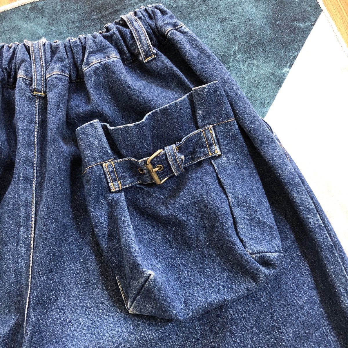 Japanese Brand × Vintage Japan Denim Parachute Pocket Low Crotch Baggy Jeans Size US 27 - 3 Thumbnail