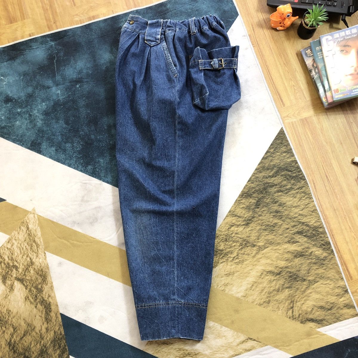 Japanese Brand × Vintage Japan Denim Parachute Pocket Low Crotch Baggy Jeans Size US 27 - 10 Thumbnail