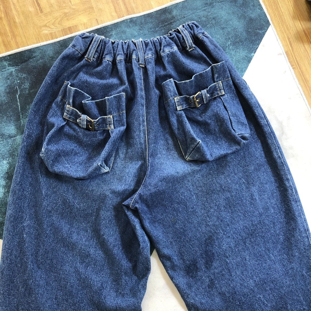 Japanese Brand × Vintage Japan Denim Parachute Pocket Low Crotch Baggy Jeans Size US 27 - 2 Thumbnail