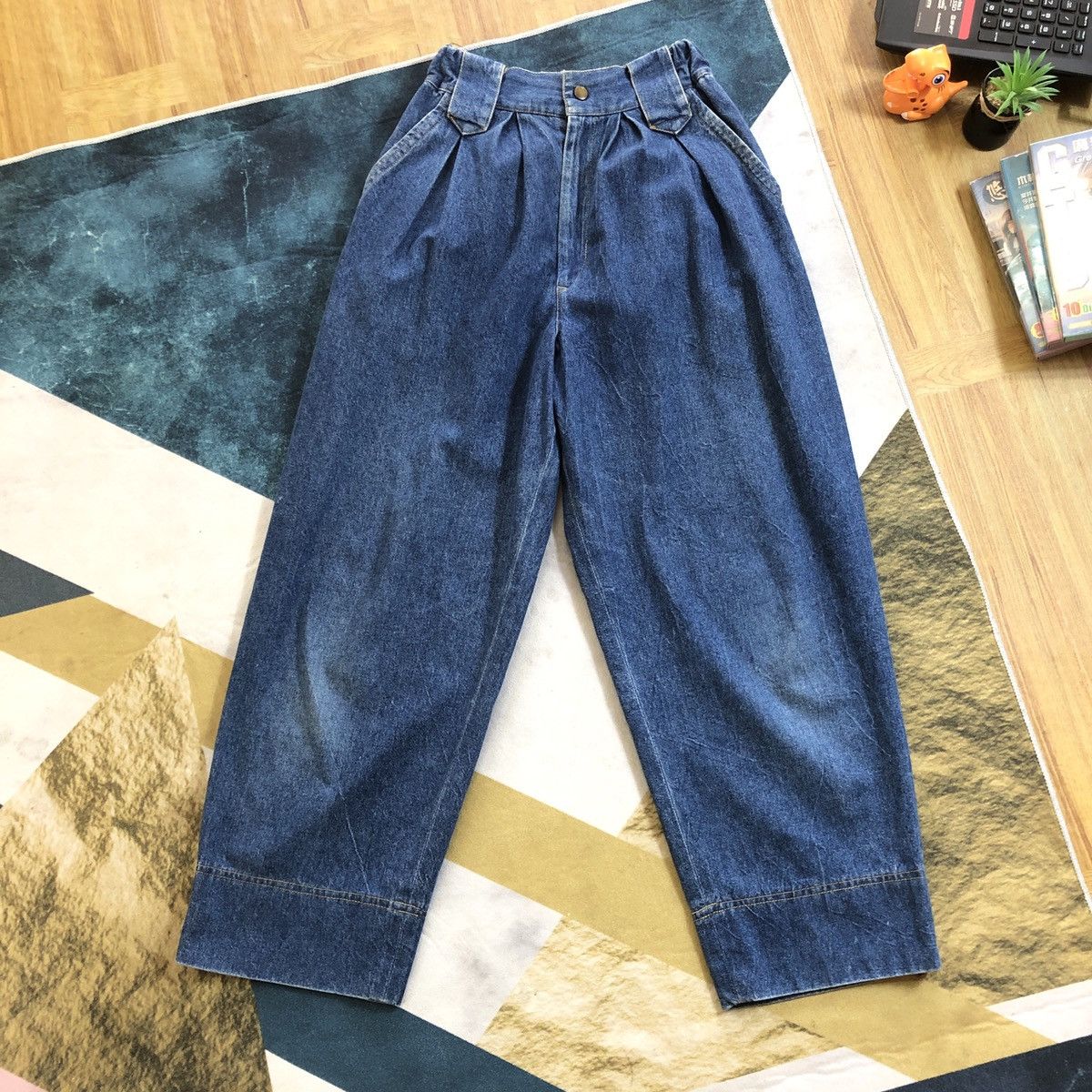Japanese Brand × Vintage Japan Denim Parachute Pocket Low Crotch Baggy Jeans Size US 27 - 5 Thumbnail
