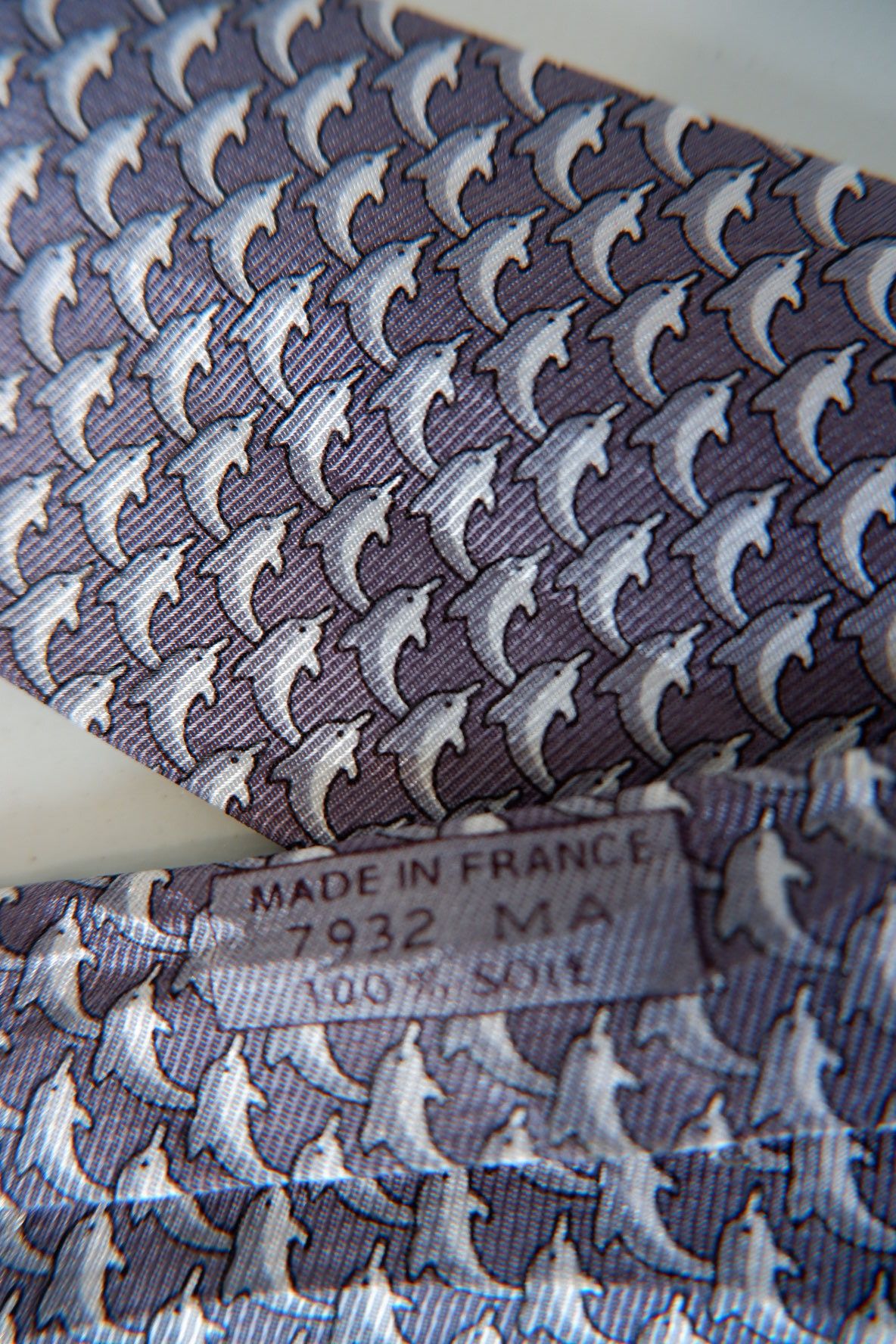Hermes Vintage Hermes Paris Dolphin Tie Size ONE SIZE - 5 Thumbnail