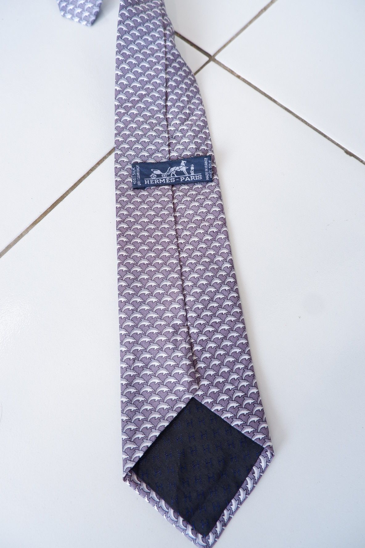 Hermes Vintage Hermes Paris Dolphin Tie Size ONE SIZE - 4 Thumbnail