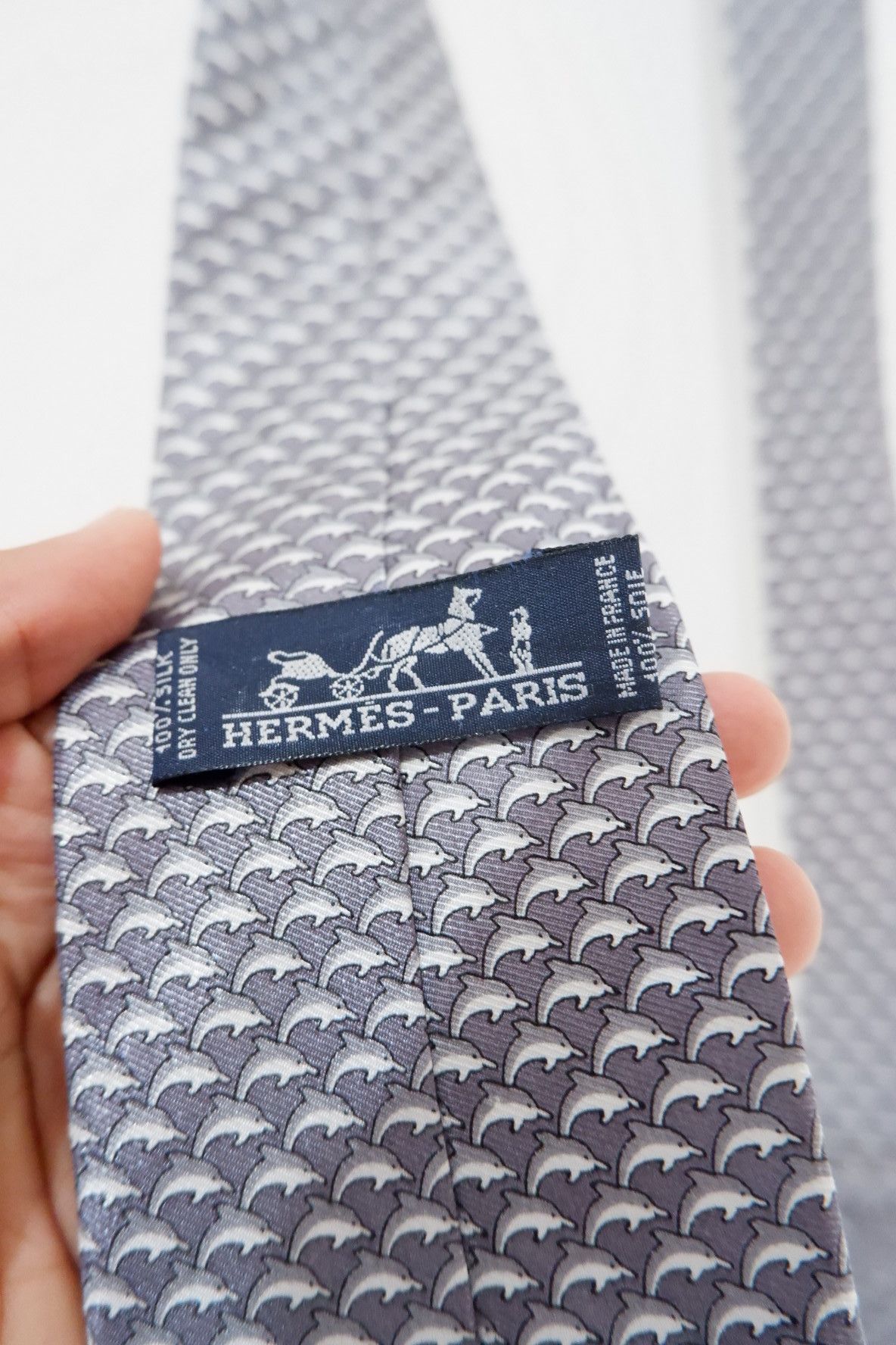 Hermes Vintage Hermes Paris Dolphin Tie Size ONE SIZE - 8 Thumbnail