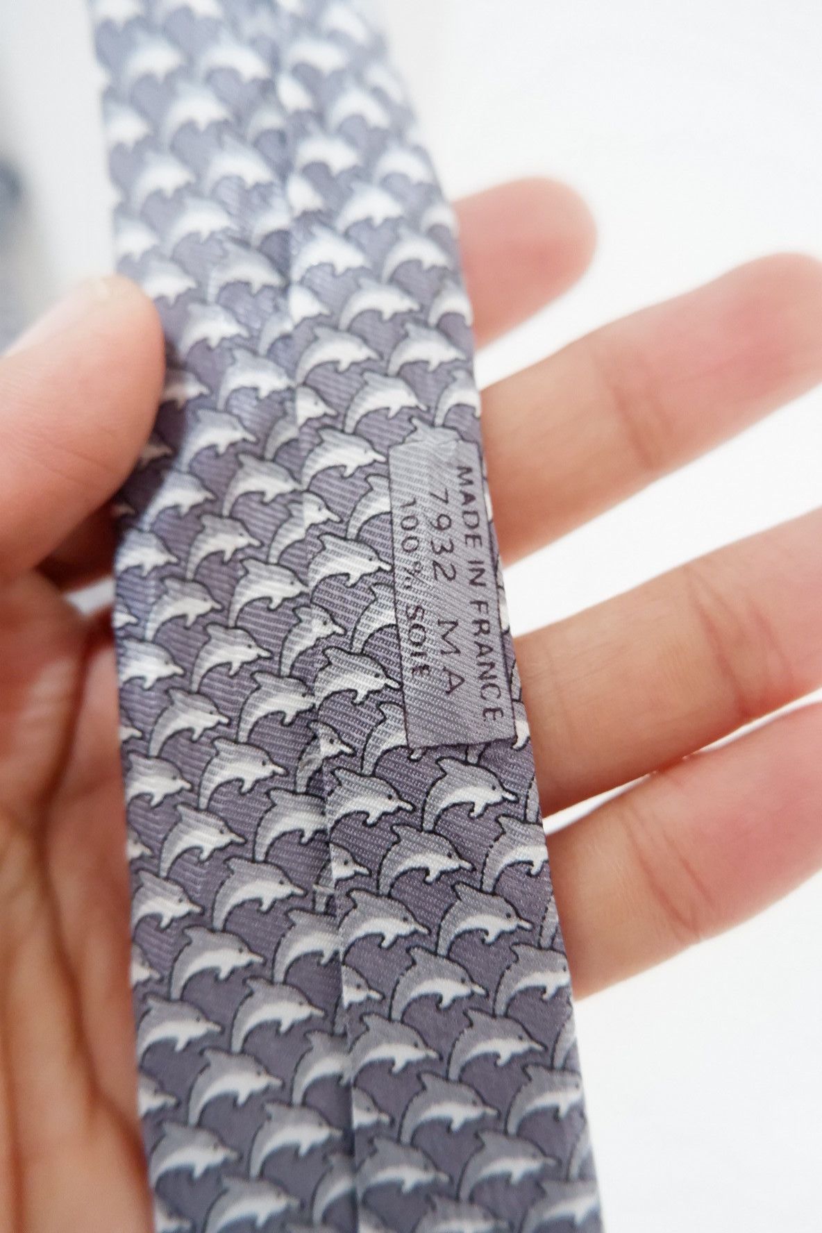 Hermes Vintage Hermes Paris Dolphin Tie Size ONE SIZE - 9 Thumbnail
