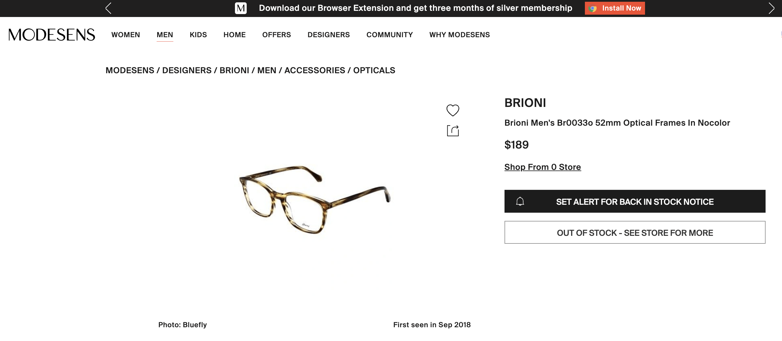 Brioni Brioni Optical Frames 52-20-145 Size ONE SIZE - 14 Thumbnail