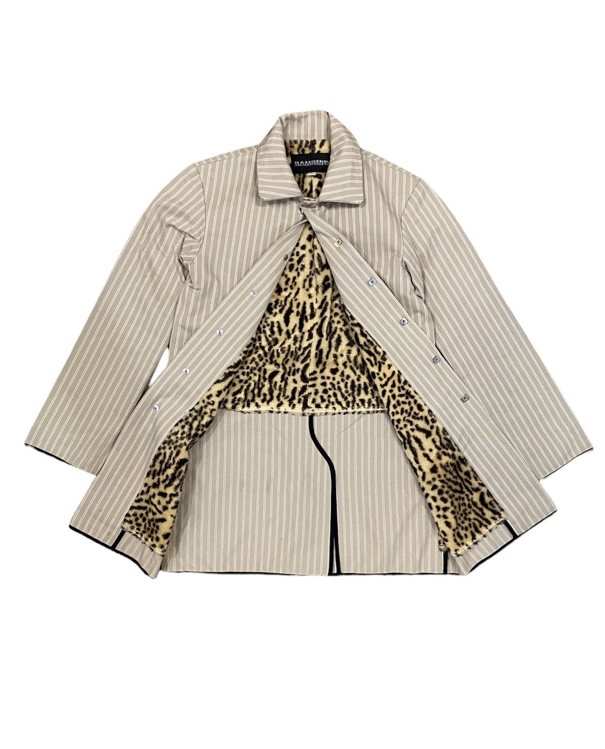 BAMBINO Dry Bone leopard stripe parka