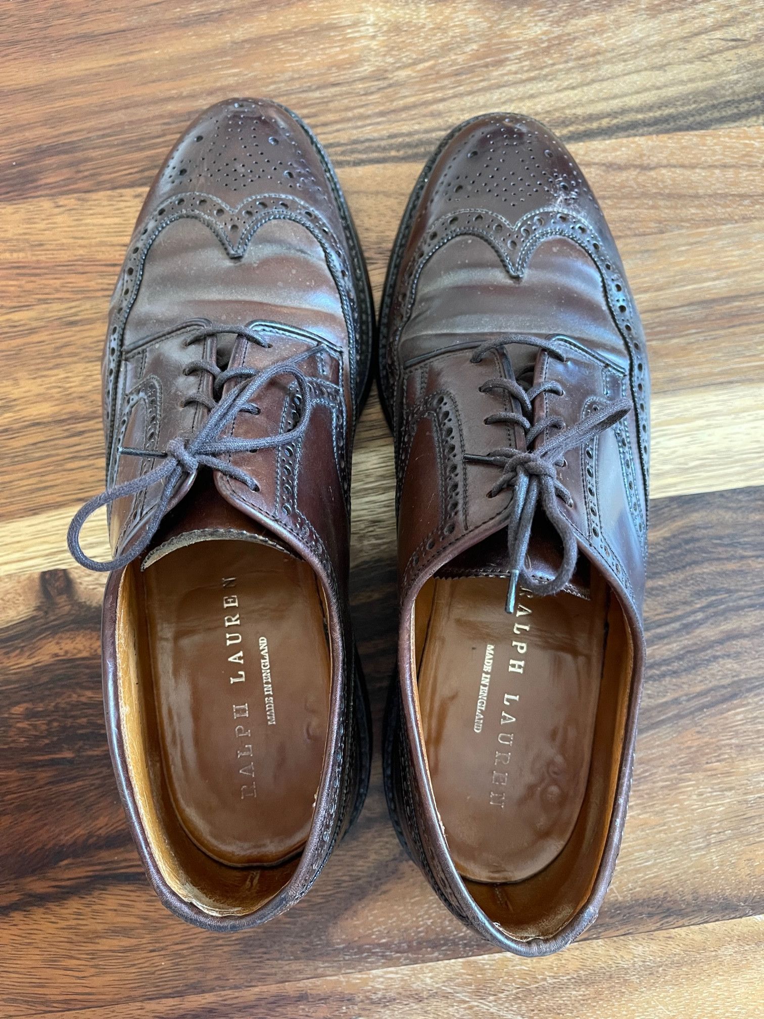 Crockett & Jones × Ralph Lauren RALPH LAUREN BY (C&J) WHISKEY SHELL CORDOVAN SHOES (SZ 9.5) Size US 9.5 / EU 42-43 - 7 Thumbnail
