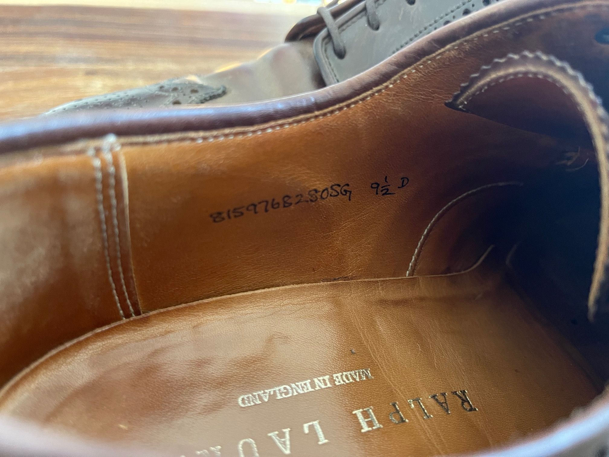 Crockett & Jones × Ralph Lauren RALPH LAUREN BY (C&J) WHISKEY SHELL CORDOVAN SHOES (SZ 9.5) Size US 9.5 / EU 42-43 - 8 Thumbnail