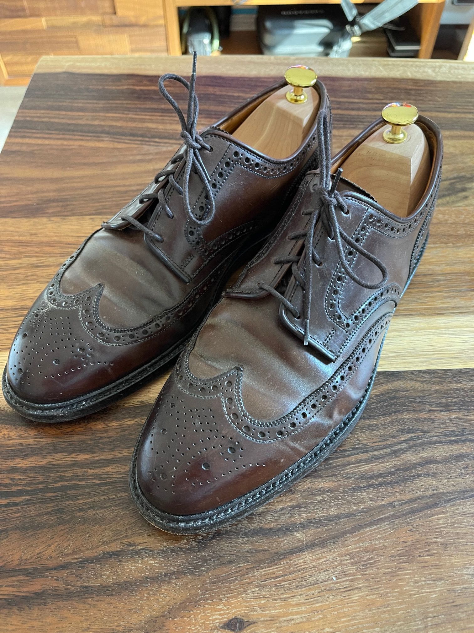 Crockett & Jones × Ralph Lauren RALPH LAUREN BY (C&J) WHISKEY SHELL CORDOVAN SHOES (SZ 9.5) Size US 9.5 / EU 42-43 - 2 Thumbnail