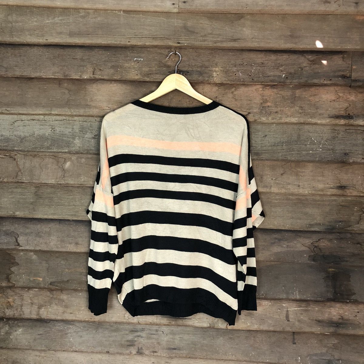Homespun Knitwear Japanese Brand Stripes Knitwear Sweater like kurt #6748 Size US L / EU 52-54 / 3 - 7 Thumbnail