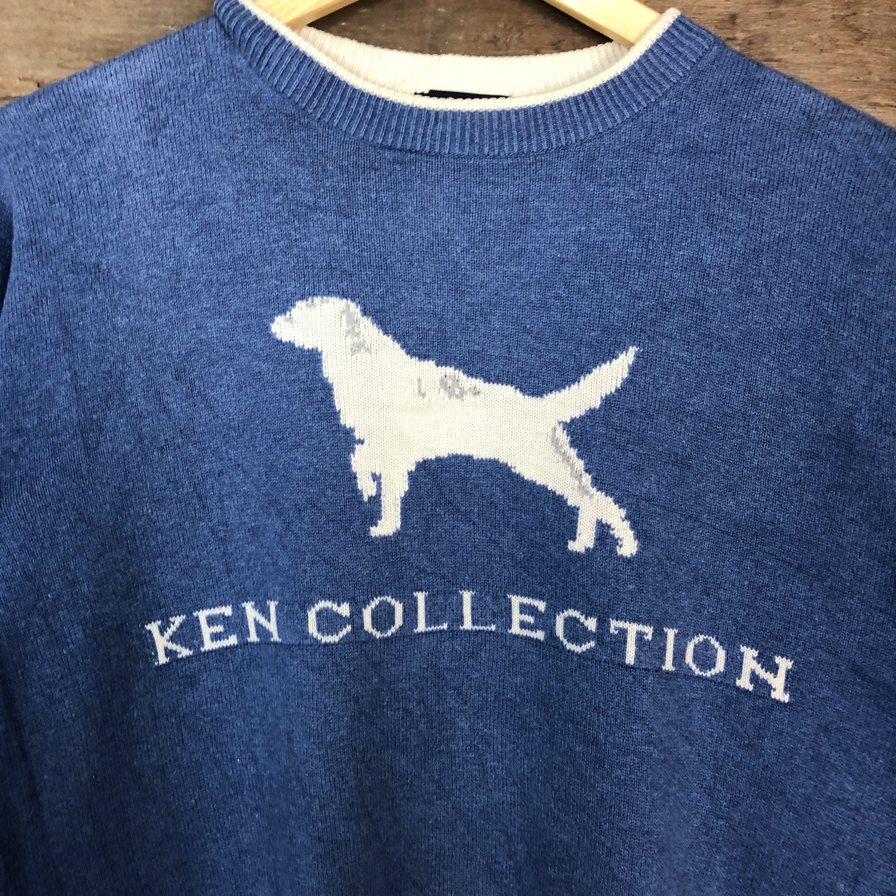 Vintage Ken Collection Blue Knitwear Sweatshirt #6746 Size US S / EU 44-46 / 1 - 6 Thumbnail