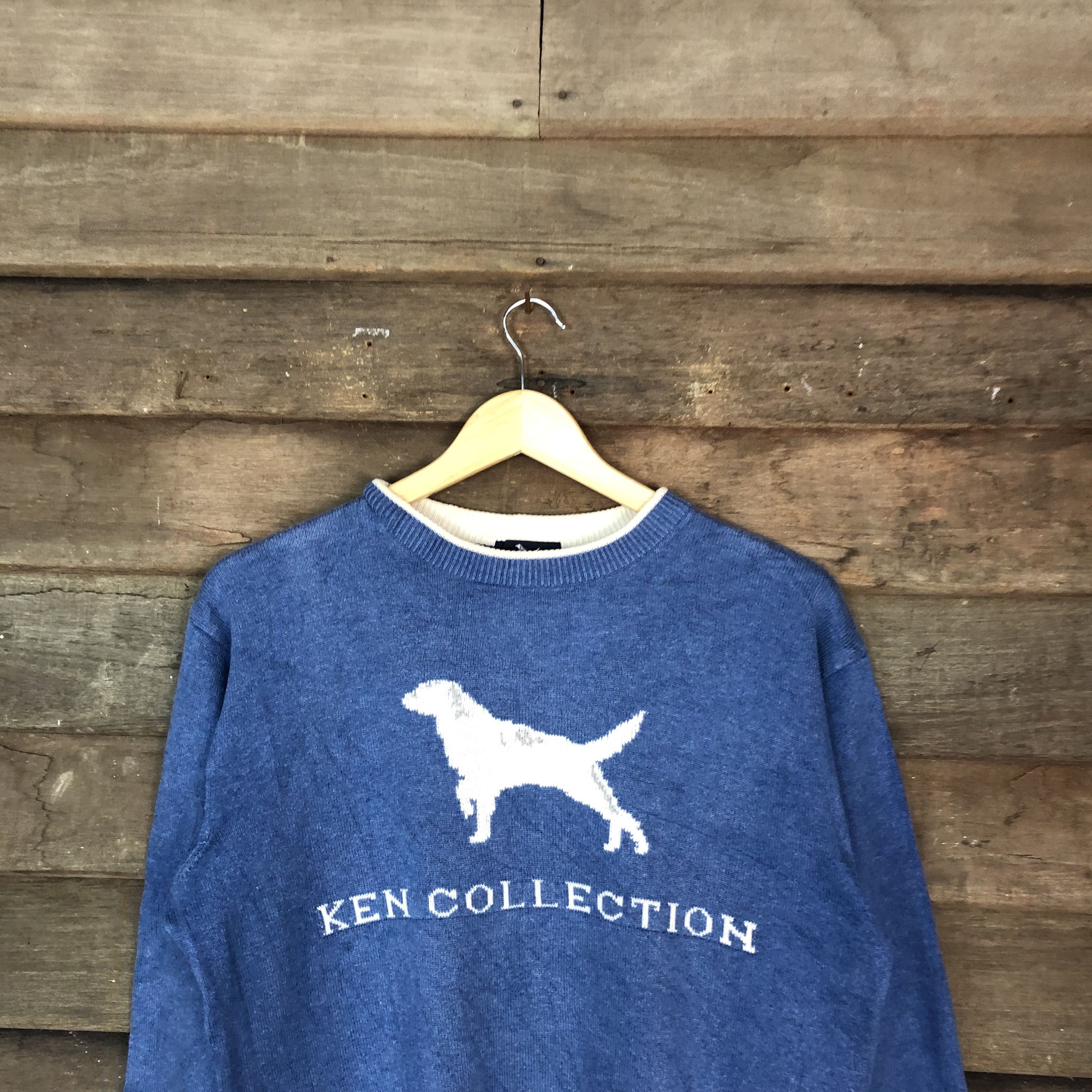 Vintage Ken Collection Blue Knitwear Sweatshirt #6746 Size US S / EU 44-46 / 1 - 2 Thumbnail