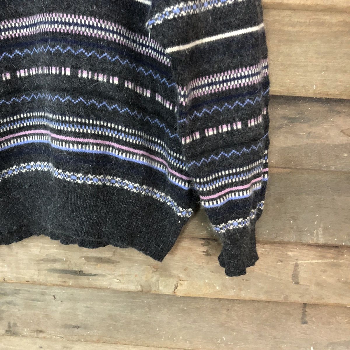 Japanese Brand Wool Craft stripe new zealand mohair Black Knitwear #6747 Size US S / EU 44-46 / 1 - 5 Thumbnail