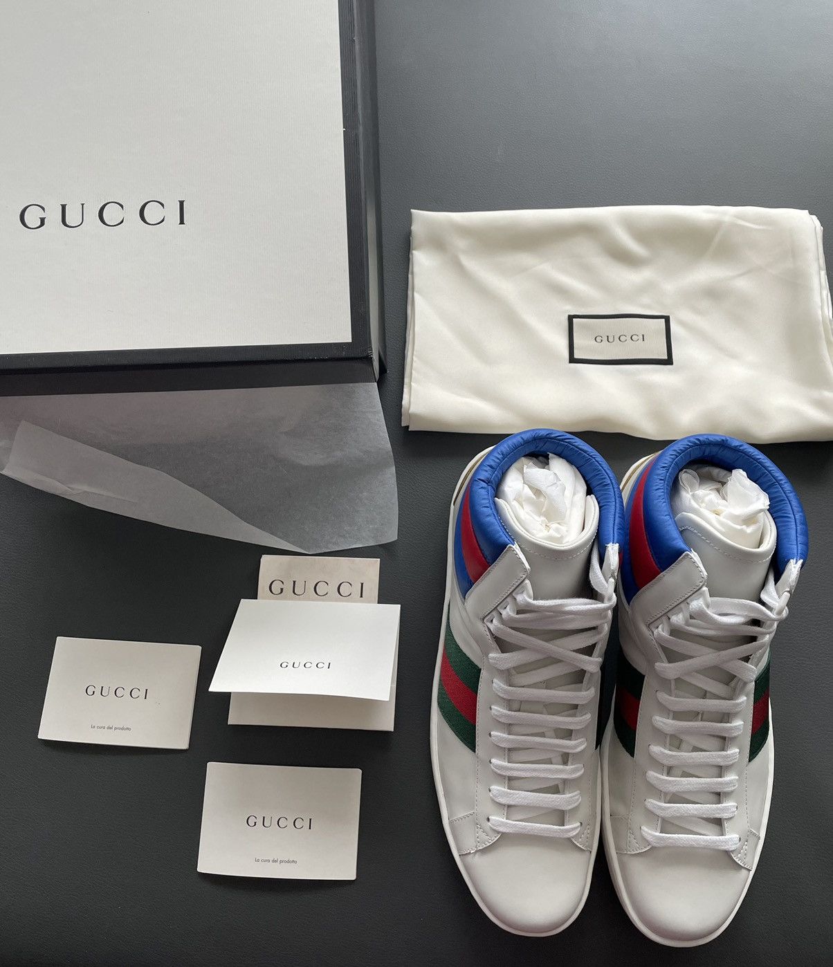 Gucci Super Runway Limited Edition Leather ACE High Top Sneaker Size US 8 / EU 41 - 10 Thumbnail