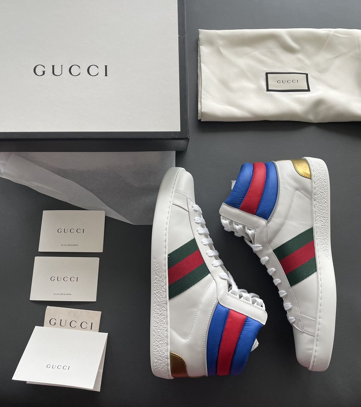 Gucci Super Runway Limited Edition Leather ACE High Top Sneaker Size US 8 / EU 41 - 1 Thumbnail