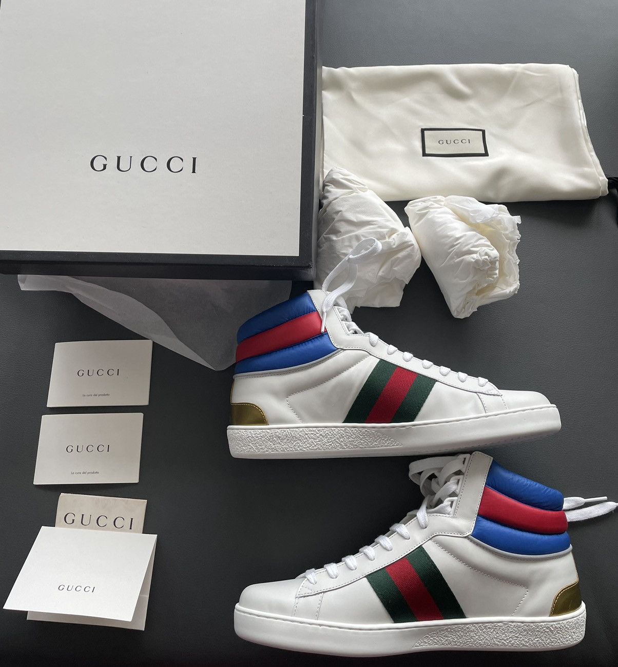 Gucci Super Runway Limited Edition Leather ACE High Top Sneaker Size US 8 / EU 41 - 2 Thumbnail