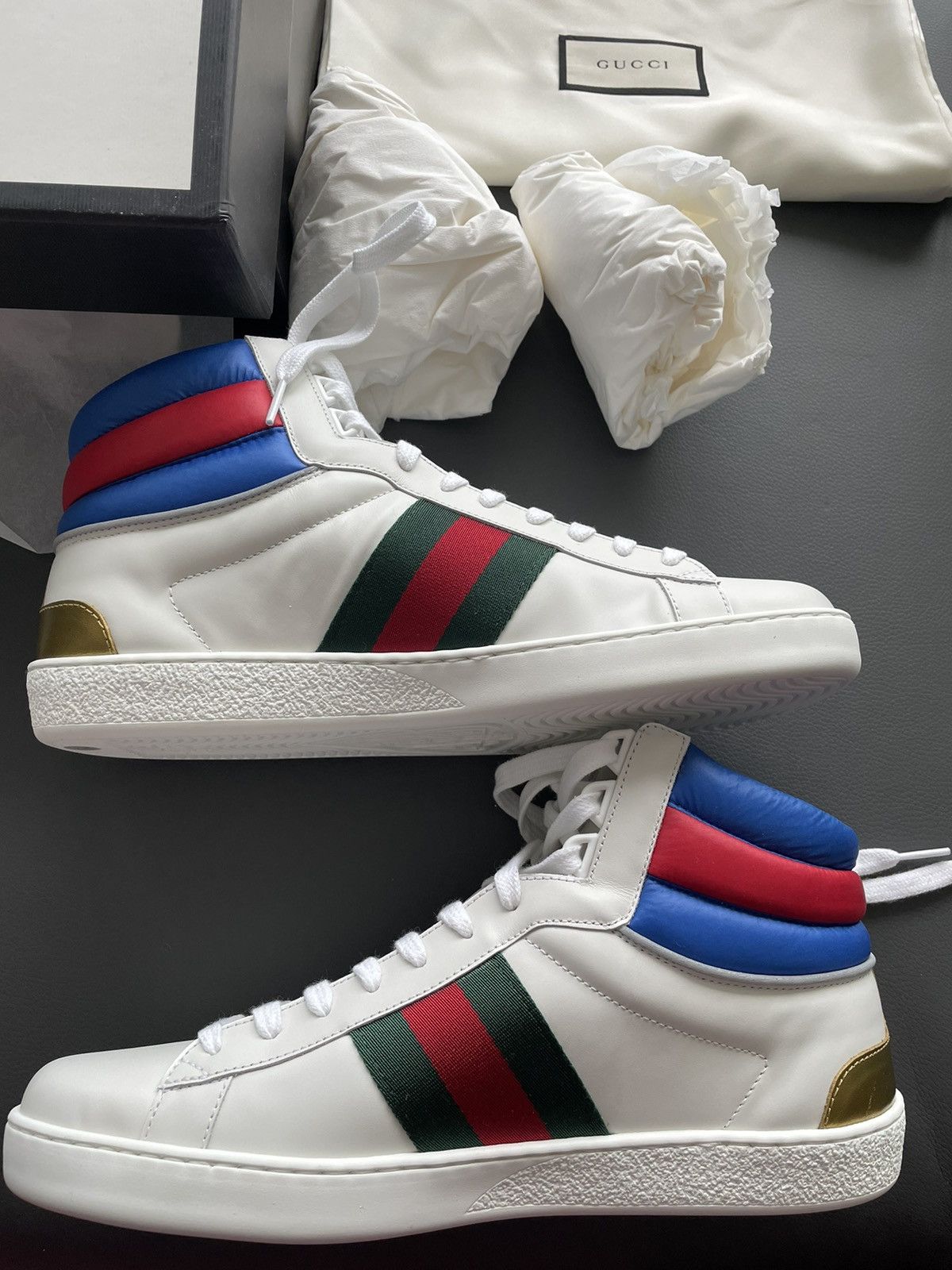 Gucci Super Runway Limited Edition Leather ACE High Top Sneaker Size US 8 / EU 41 - 15 Thumbnail