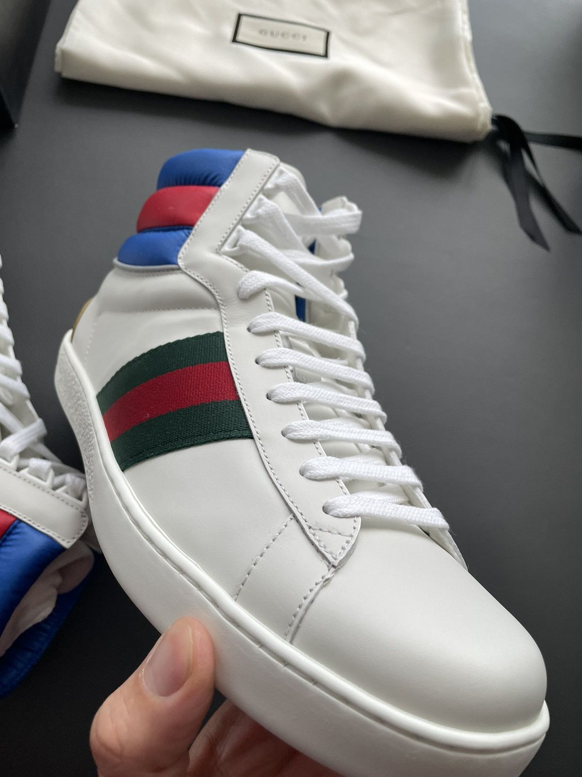 Gucci Super Runway Limited Edition Leather ACE High Top Sneaker Size US 8 / EU 41 - 16 Thumbnail
