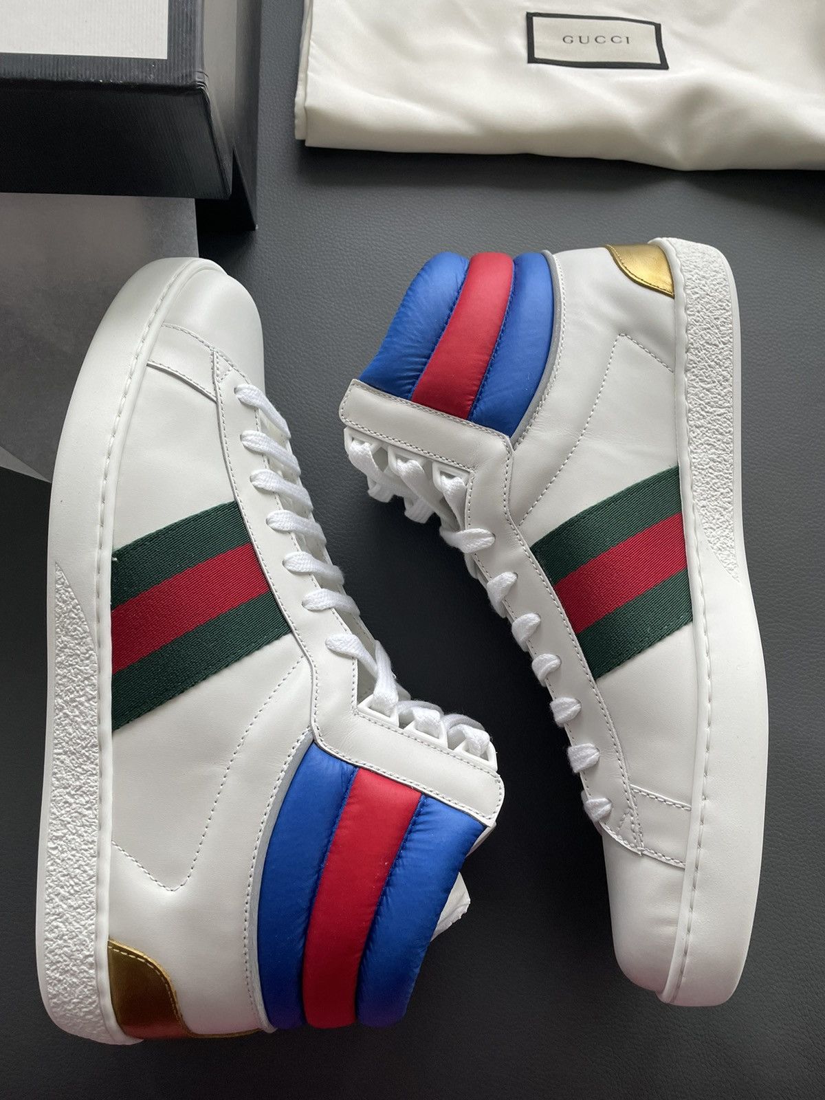 Gucci Super Runway Limited Edition Leather ACE High Top Sneaker Size US 8 / EU 41 - 12 Thumbnail
