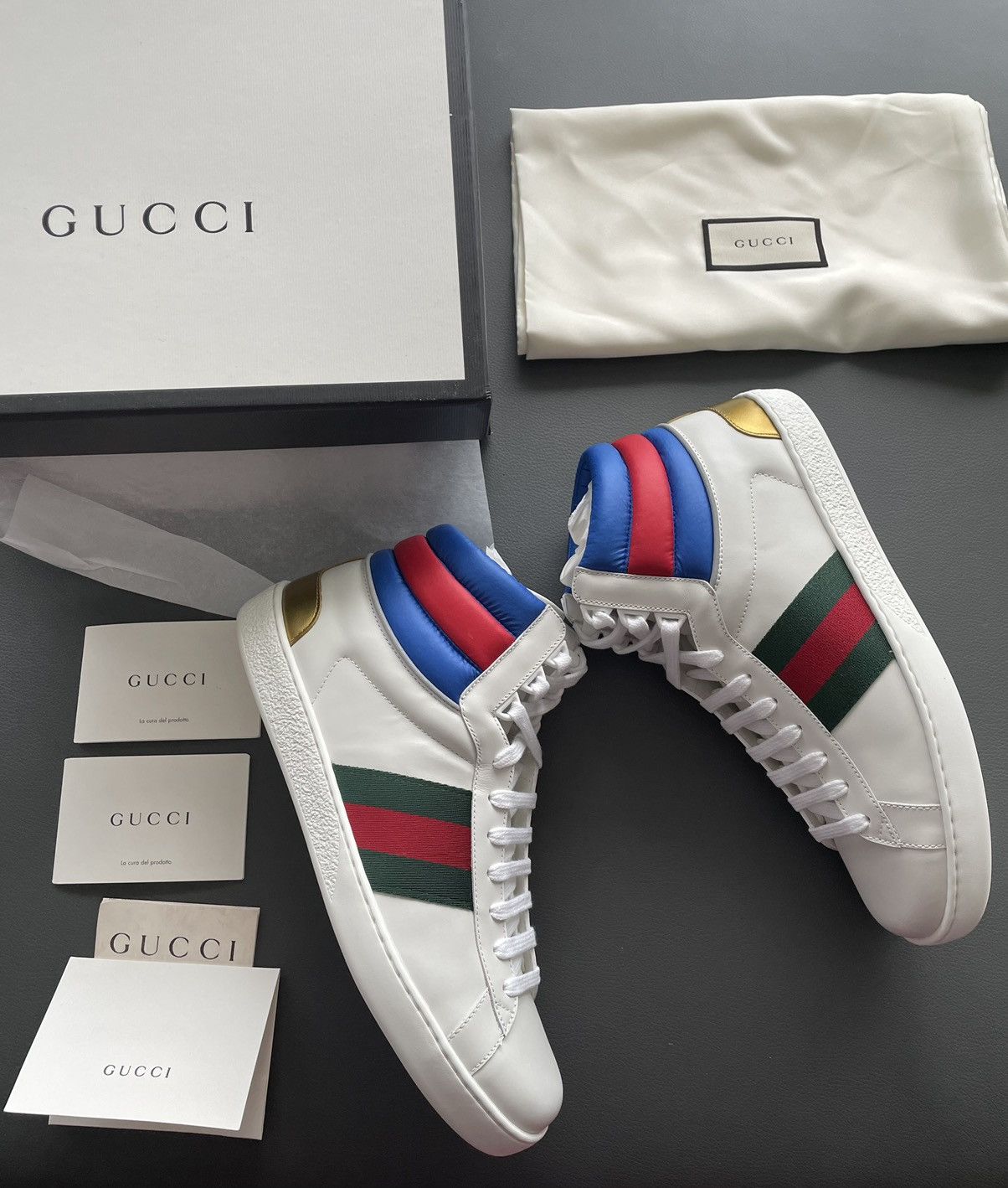 Gucci Super Runway Limited Edition Leather ACE High Top Sneaker Size US 8 / EU 41 - 7 Thumbnail