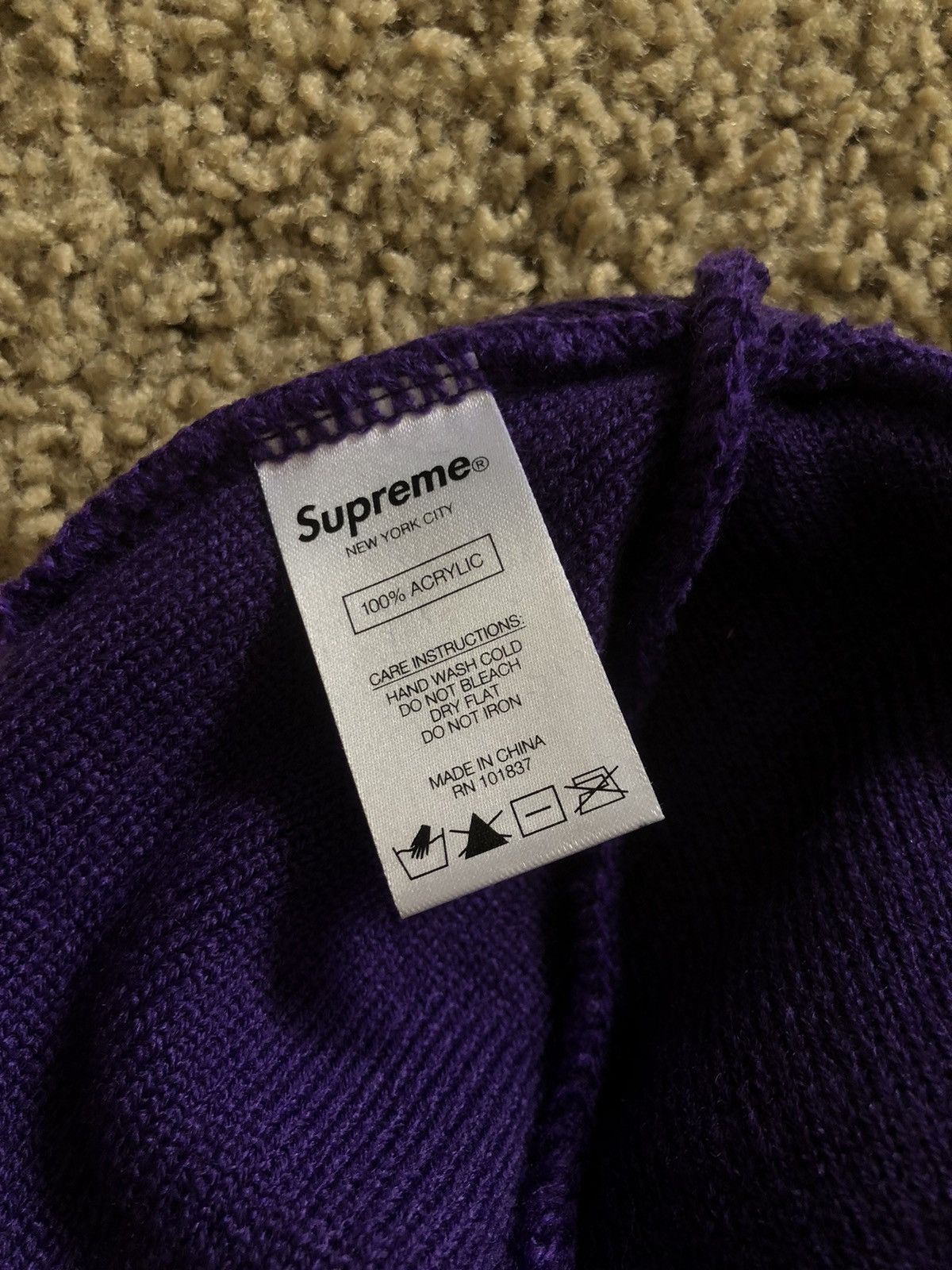 Supreme Supreme FTP Beanie Purple Size ONE SIZE - 4 Thumbnail
