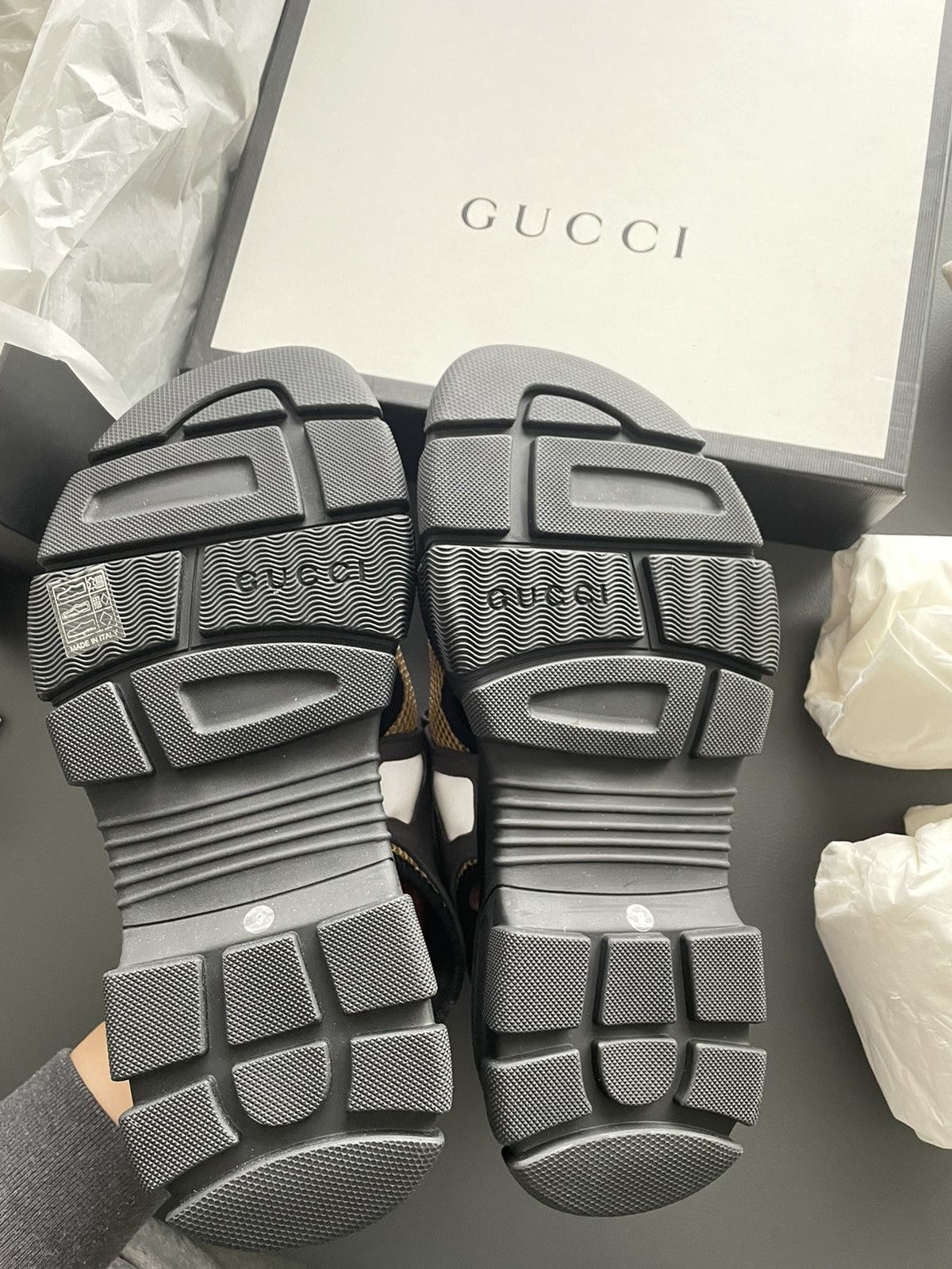 Gucci Gucci Limited Edition Runway Leather Logo Sandal Slides Size US 8 / EU 41 - 5 Thumbnail