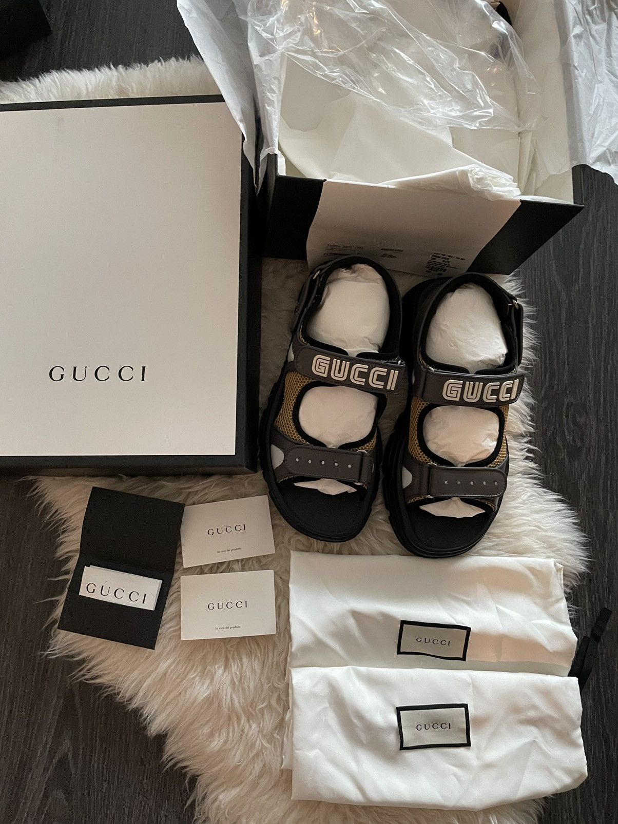 Gucci Gucci Limited Edition Runway Leather Logo Sandal Slides Size US 8 / EU 41 - 10 Thumbnail