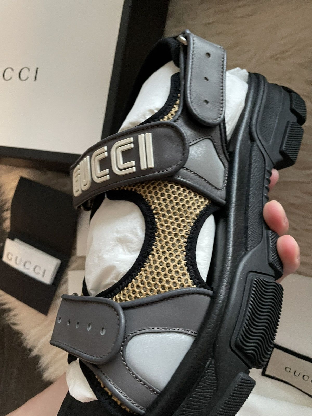 Gucci Rare Limited Edition Runway Leather Gucci Logo Sandal New Size US 7.5 / EU 40-41 - 21 Thumbnail