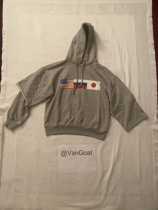 Gosha rubchinskiy asymmetric flag print outlet hoodie