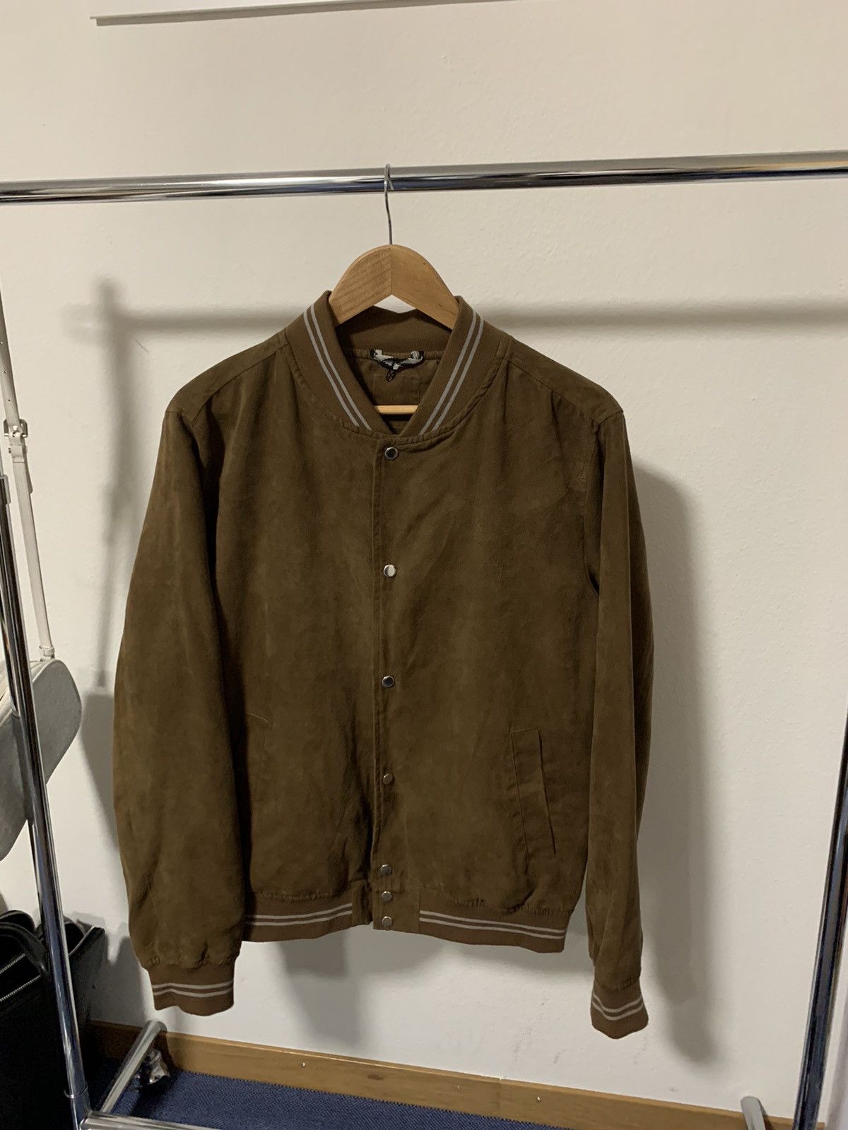 Vintage Suede Bomber Varsity Jacket