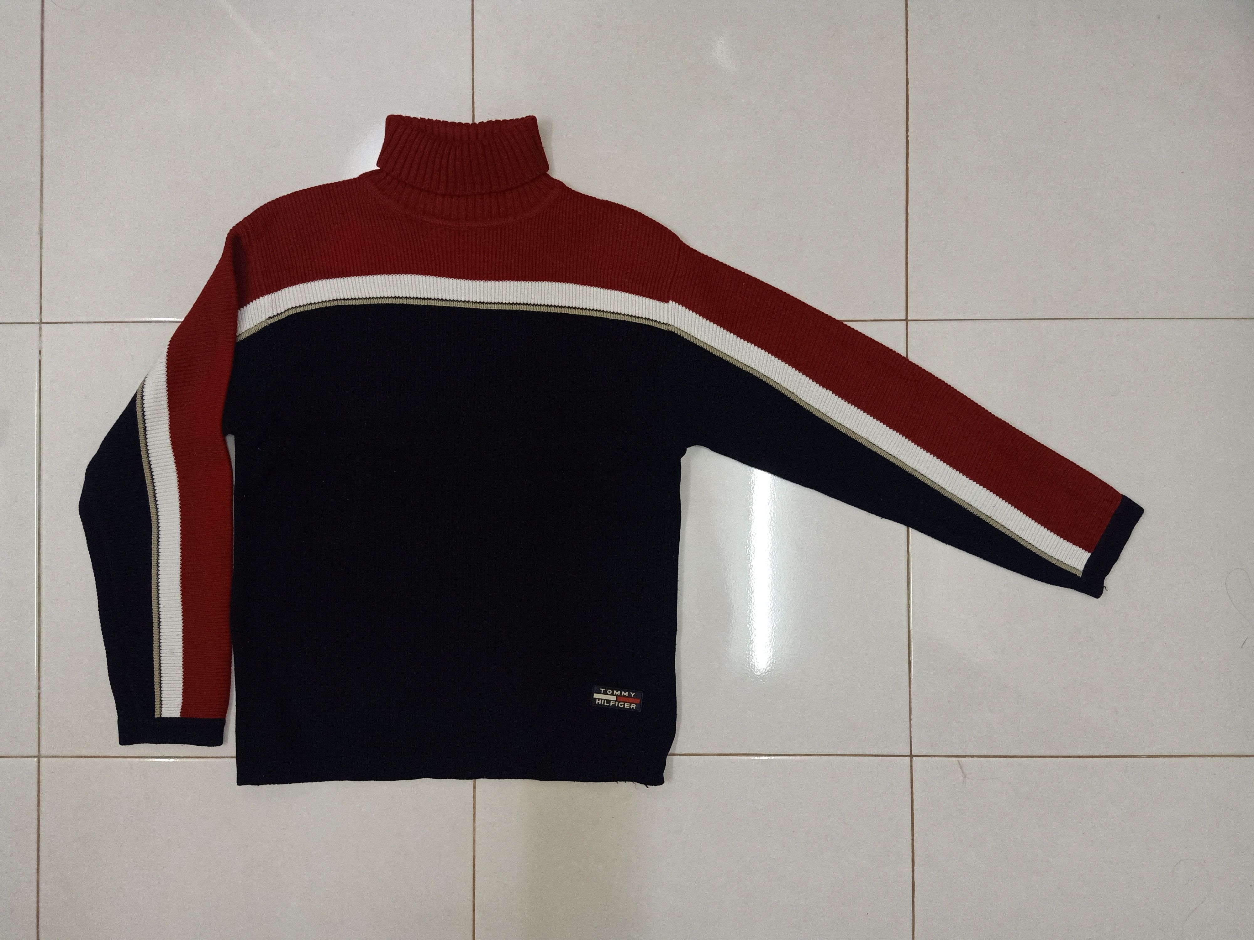 Aran Isles Knitwear × Tommy Hilfiger TOMMY HILFIGER Iconic Flag Turtleneck Knitwear Sweatshirt Size US M / EU 48-50 / 2 - 3 Thumbnail