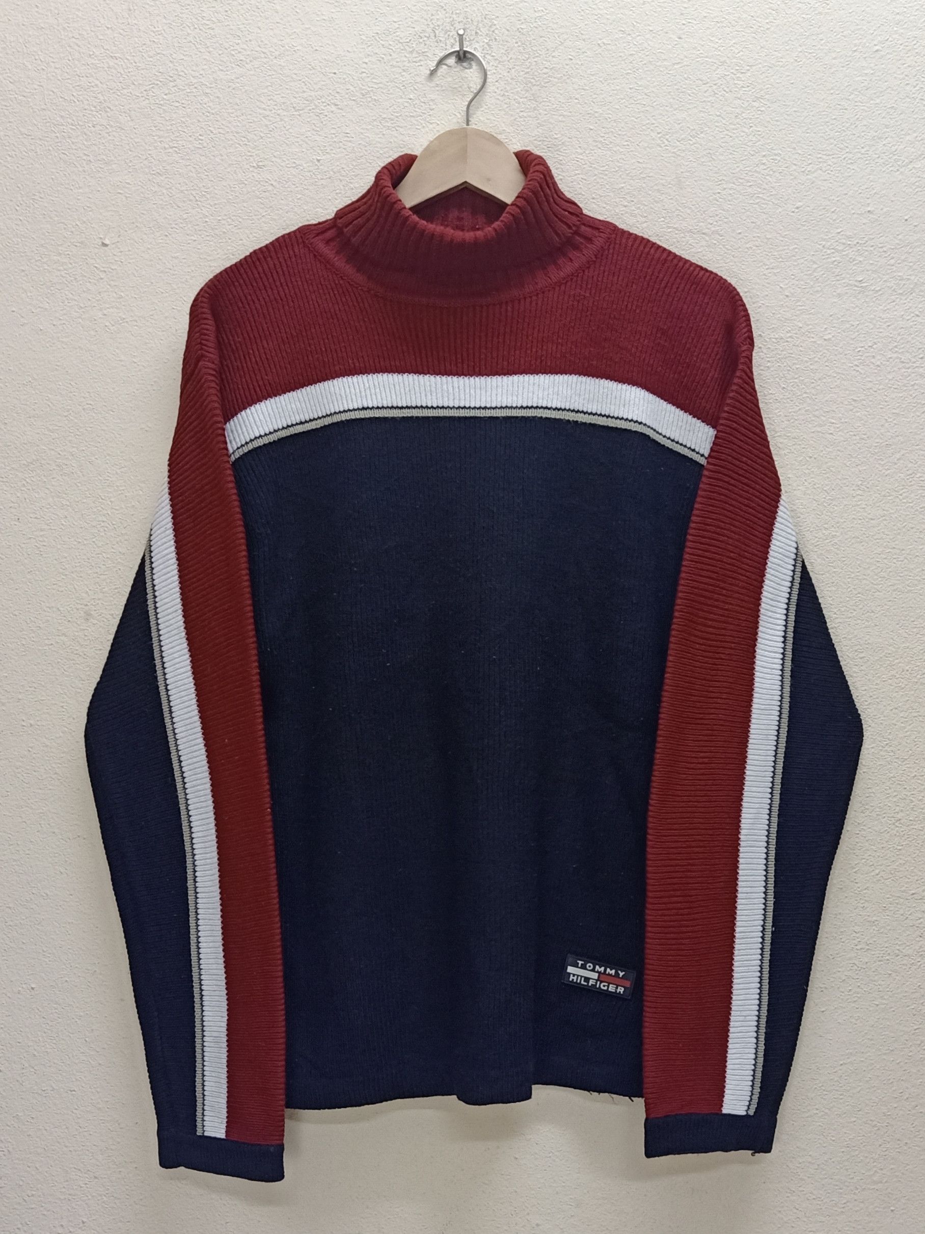 Aran Isles Knitwear × Tommy Hilfiger TOMMY HILFIGER Iconic Flag Turtleneck Knitwear Sweatshirt Size US M / EU 48-50 / 2 - 1 Thumbnail