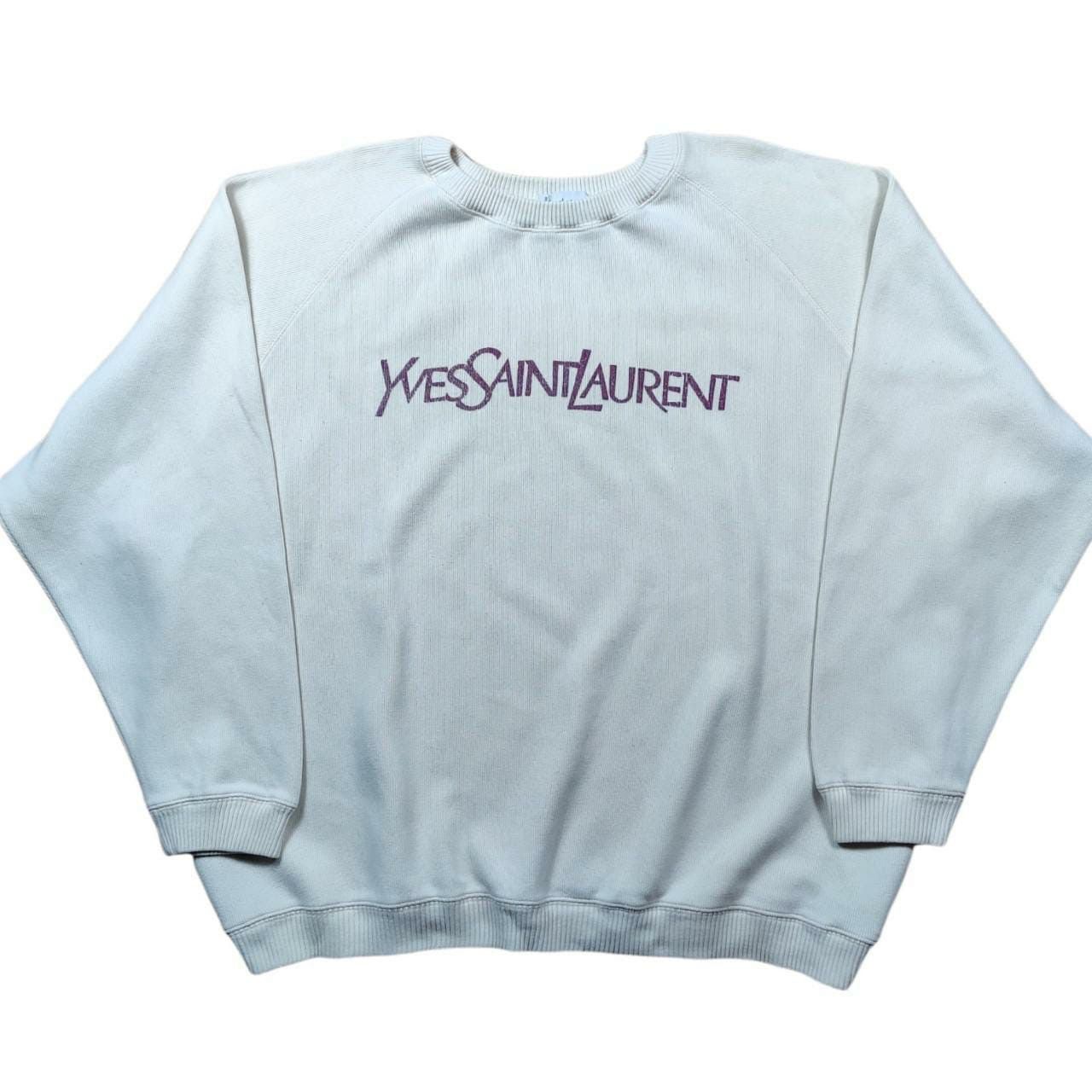 Vintage × Yves Saint Laurent Yves Saint Laurent Spellout Sweatshirt Vintage Sweater Size US XL / EU 56 / 4 - 1 Thumbnail