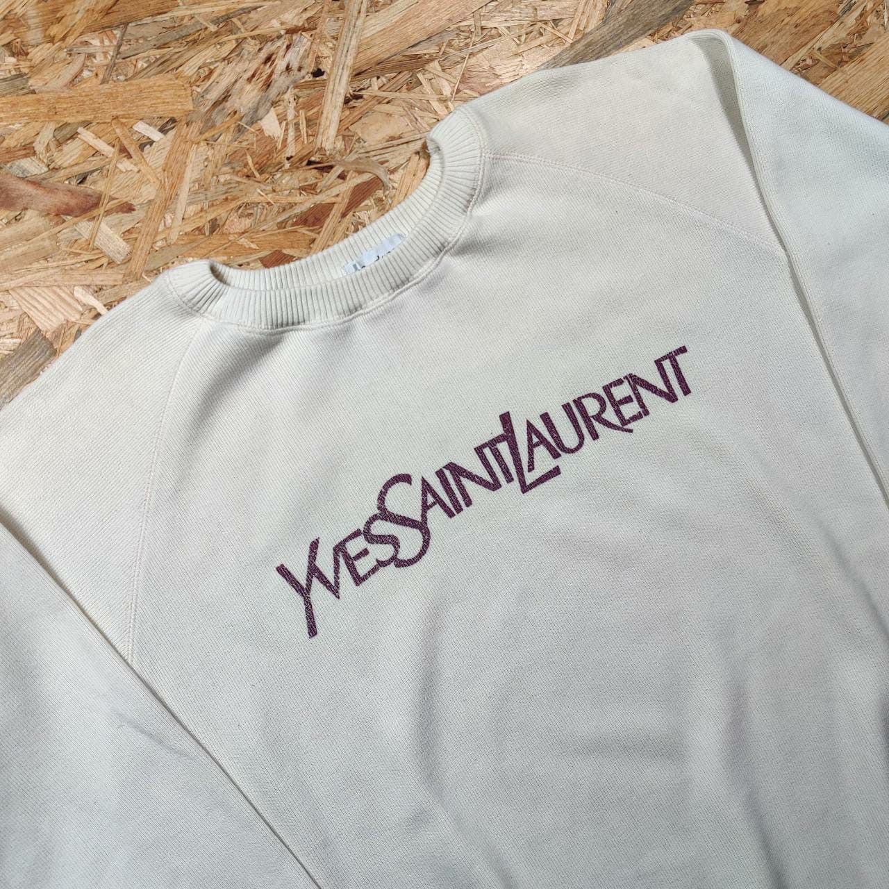 Vintage × Yves Saint Laurent Yves Saint Laurent Spellout Sweatshirt Vintage Sweater Size US XL / EU 56 / 4 - 2 Thumbnail