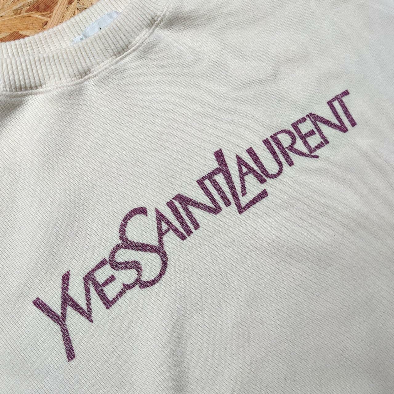 Vintage × Yves Saint Laurent Yves Saint Laurent Spellout Sweatshirt Vintage Sweater Size US XL / EU 56 / 4 - 4 Thumbnail