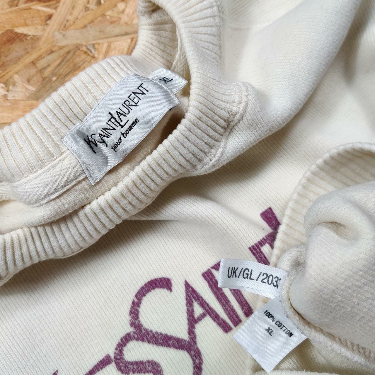 Vintage × Yves Saint Laurent Yves Saint Laurent Spellout Sweatshirt Vintage Sweater Size US XL / EU 56 / 4 - 3 Thumbnail