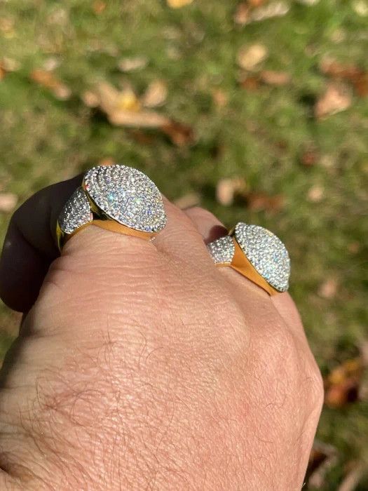 Designer × Jewelry 14k Gold Vermeil Silver Round 3D Pinky
