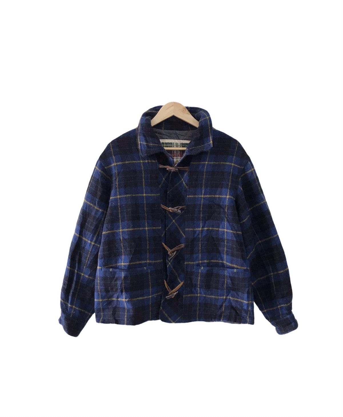Japanese Brand × PPFM × Vintage Peyton Place For Men Duffe Plaid Tartan Wool Jacket Size US M / EU 48-50 / 2 - 1 Thumbnail