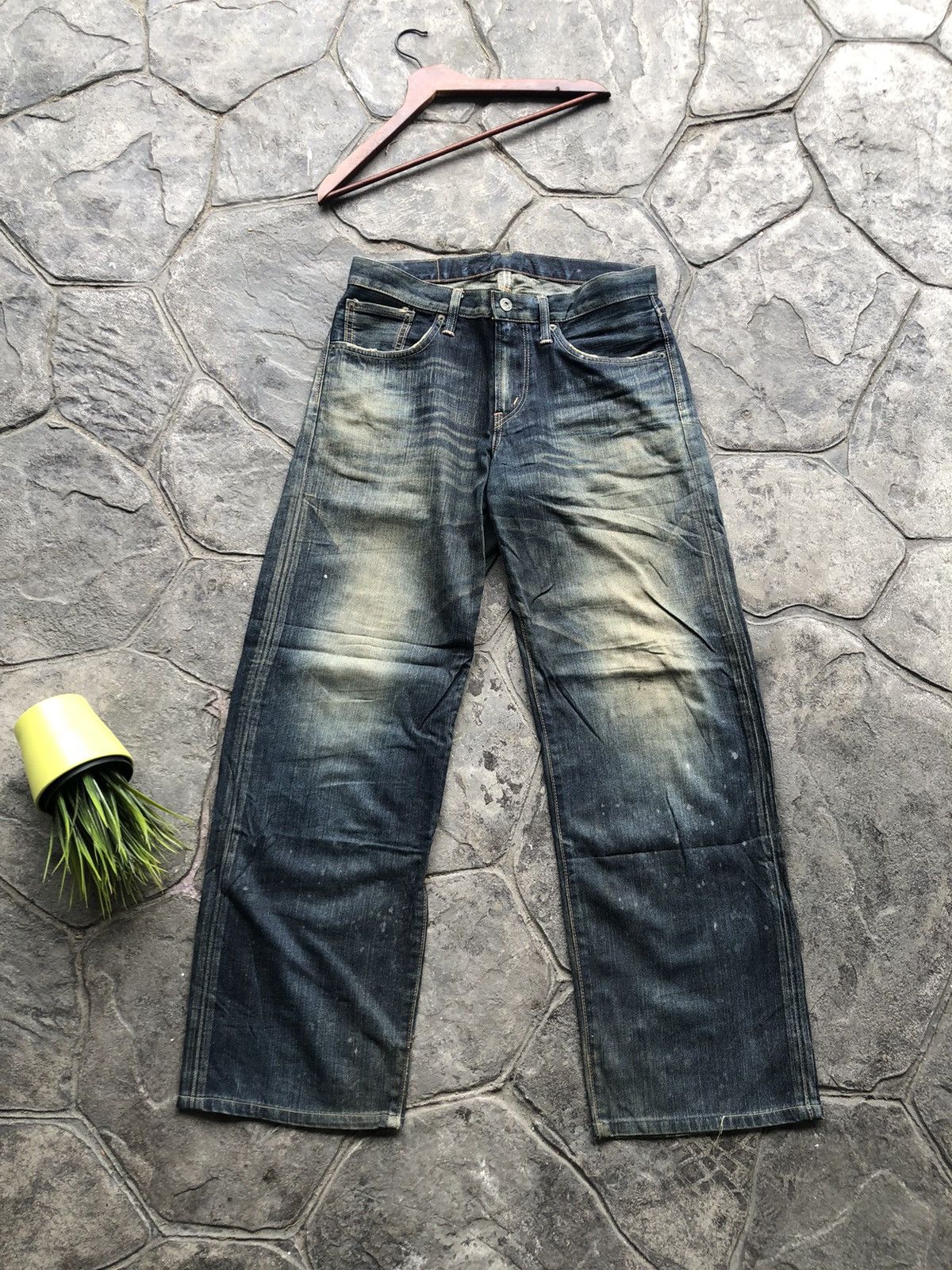 Edwin Edwin 504 Rebel Vintage TRASHED Denim Size US 34 / EU 50 - 1 Thumbnail