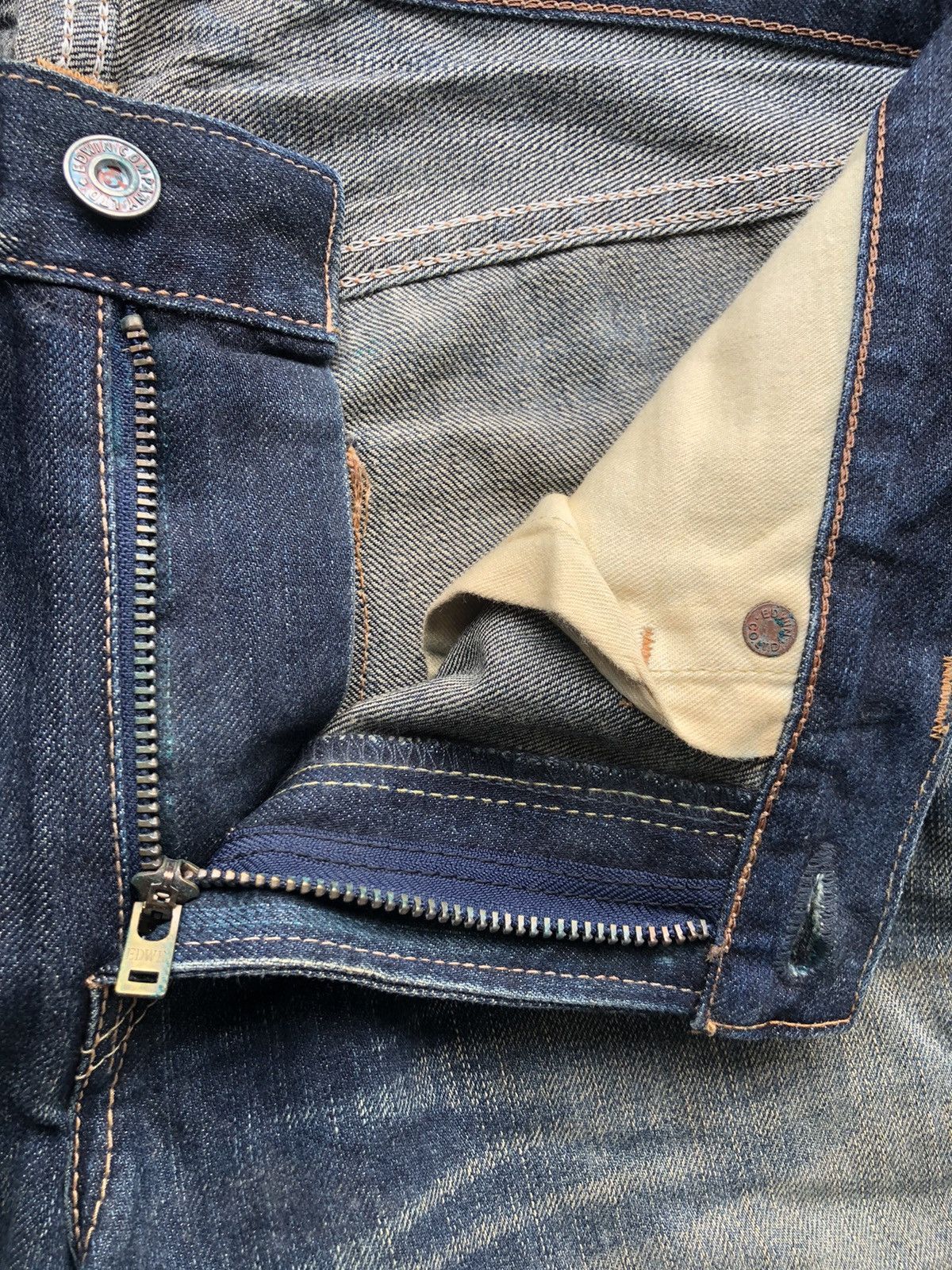 Edwin Edwin 504 Rebel Vintage TRASHED Denim Size US 34 / EU 50 - 6 Thumbnail