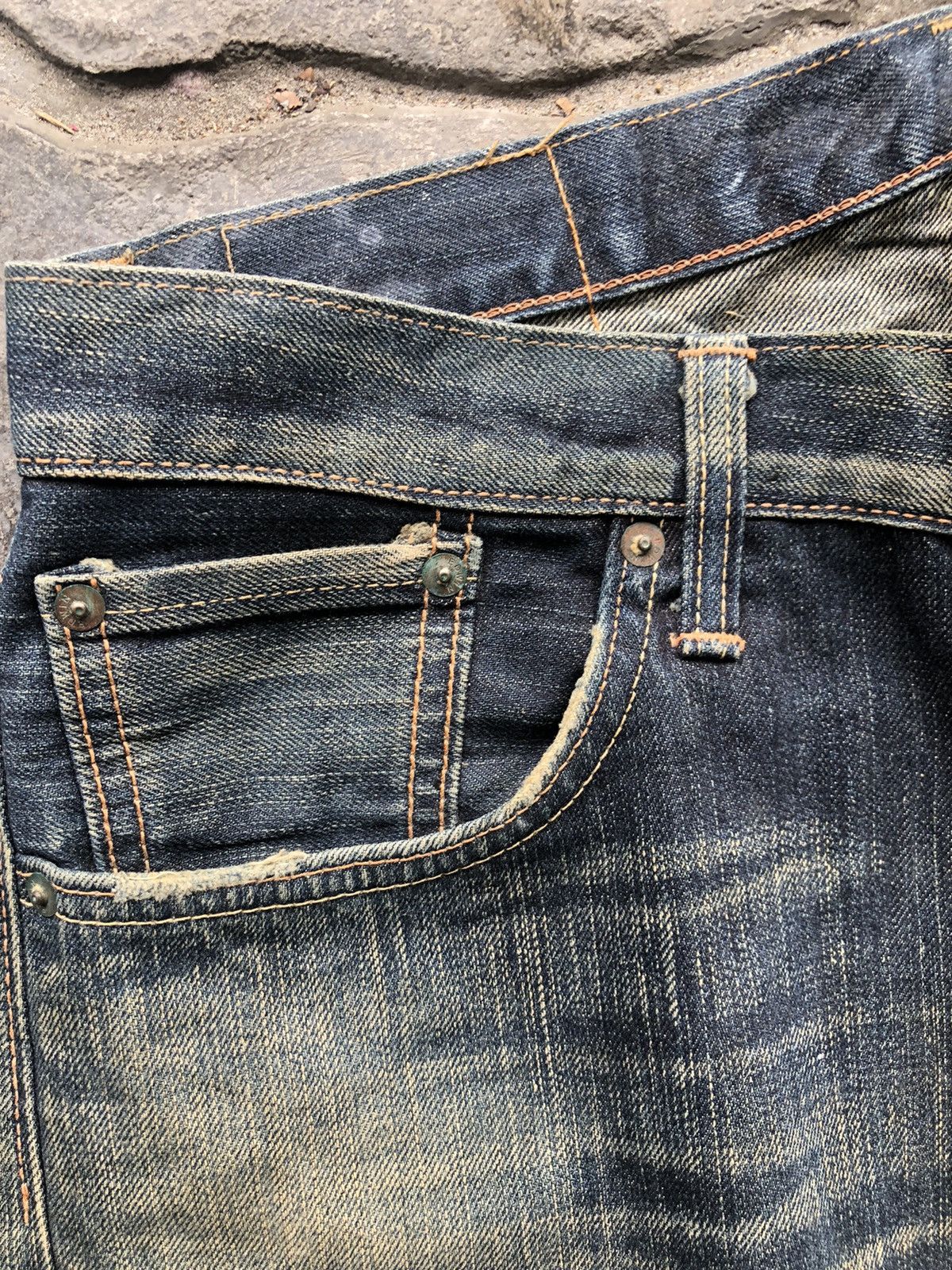 Edwin Edwin 504 Rebel Vintage TRASHED Denim Size US 34 / EU 50 - 3 Thumbnail