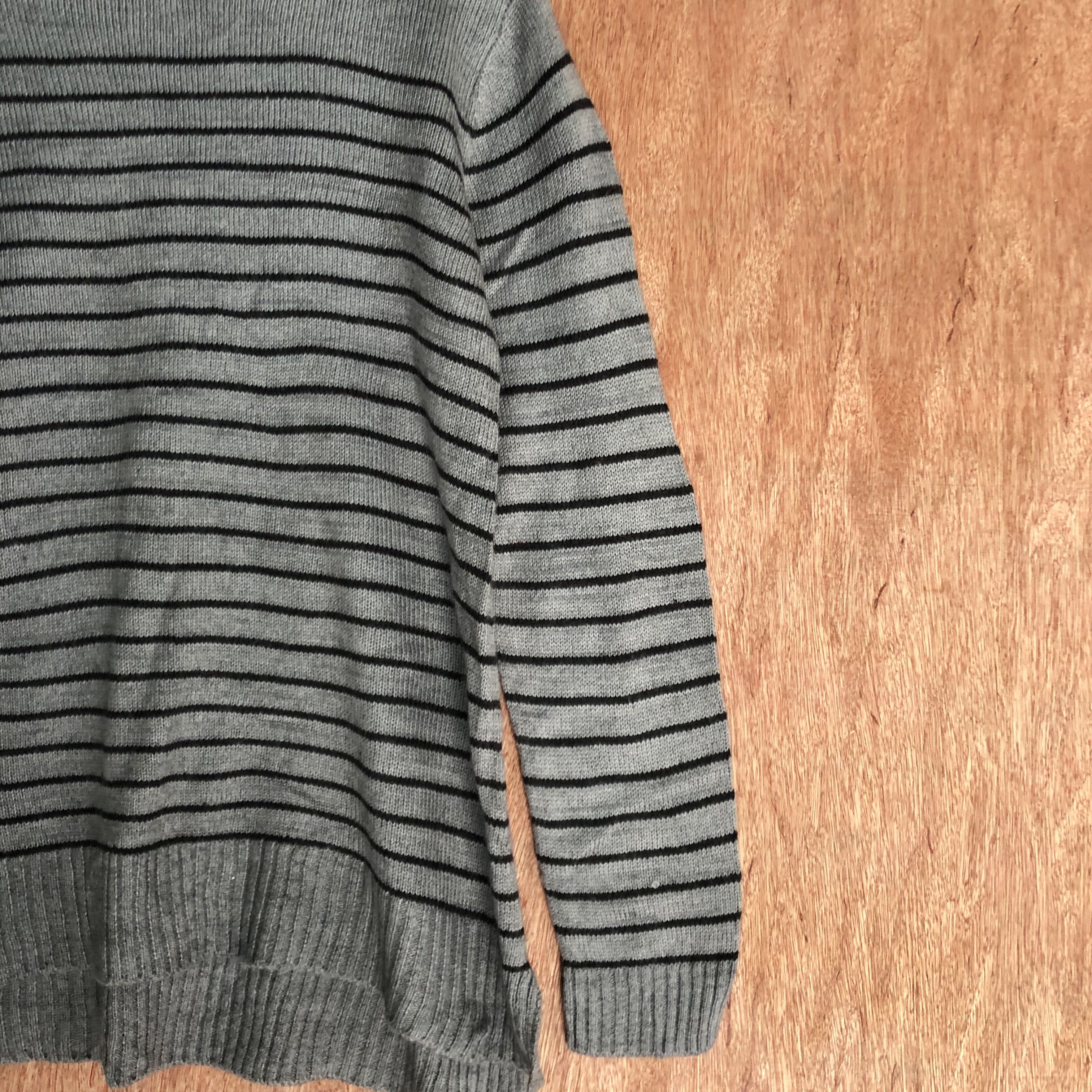 Japanese Brand DLL Decoy Stripe Black Grey Knitwear sweatshirt #c440 Size US M / EU 48-50 / 2 - 5 Thumbnail