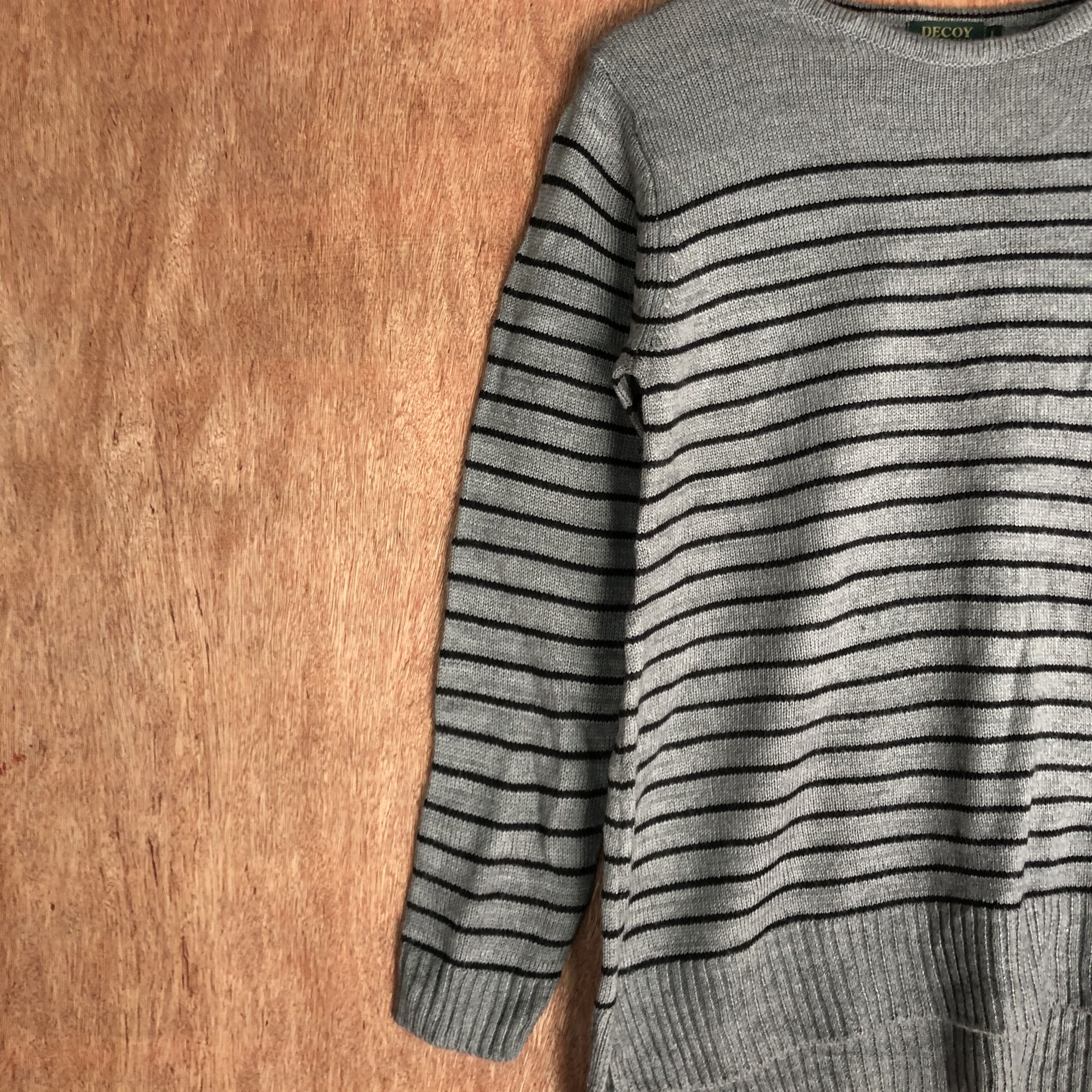 Japanese Brand DLL Decoy Stripe Black Grey Knitwear sweatshirt #c440 Size US M / EU 48-50 / 2 - 7 Thumbnail