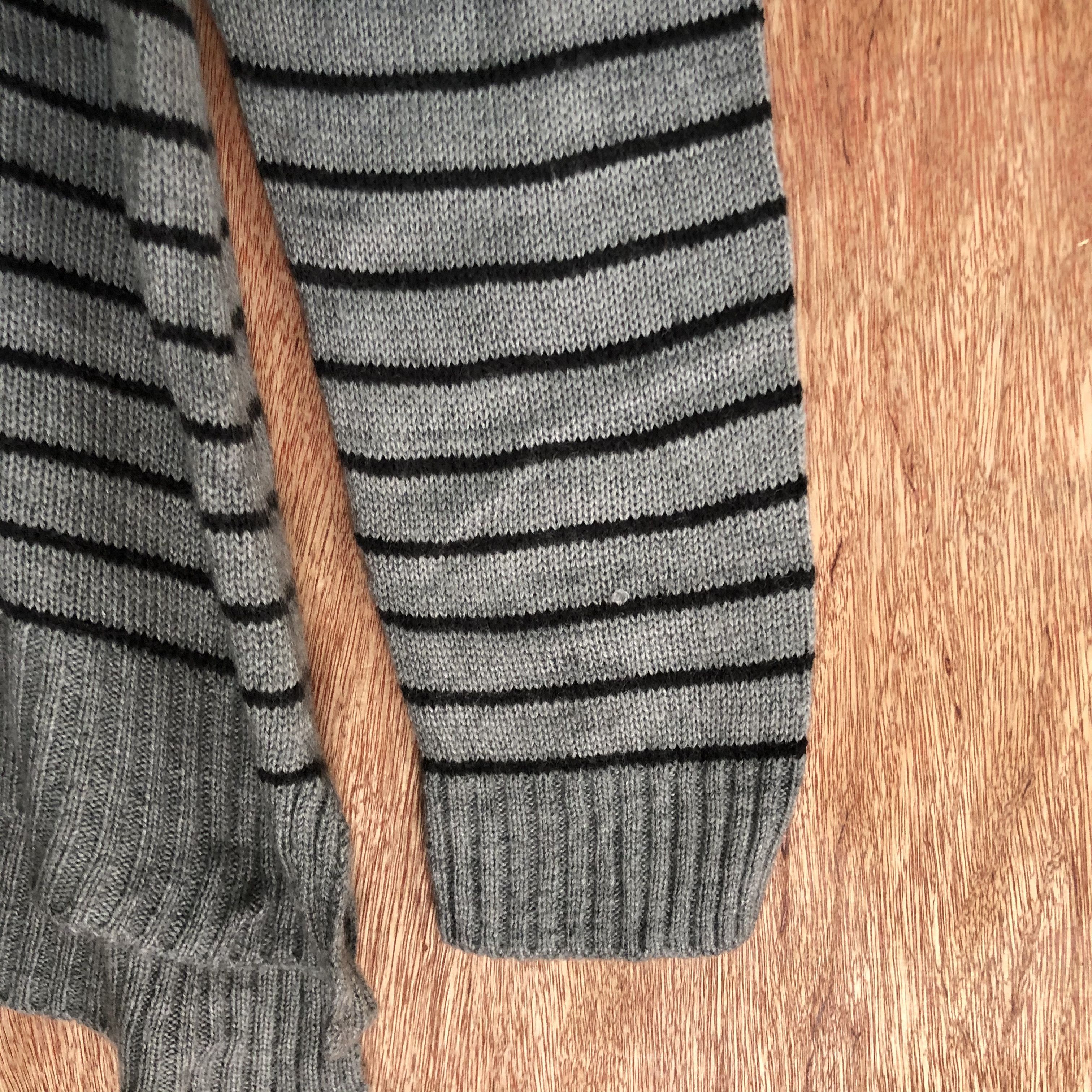 Japanese Brand DLL Decoy Stripe Black Grey Knitwear sweatshirt #c440 Size US M / EU 48-50 / 2 - 4 Thumbnail