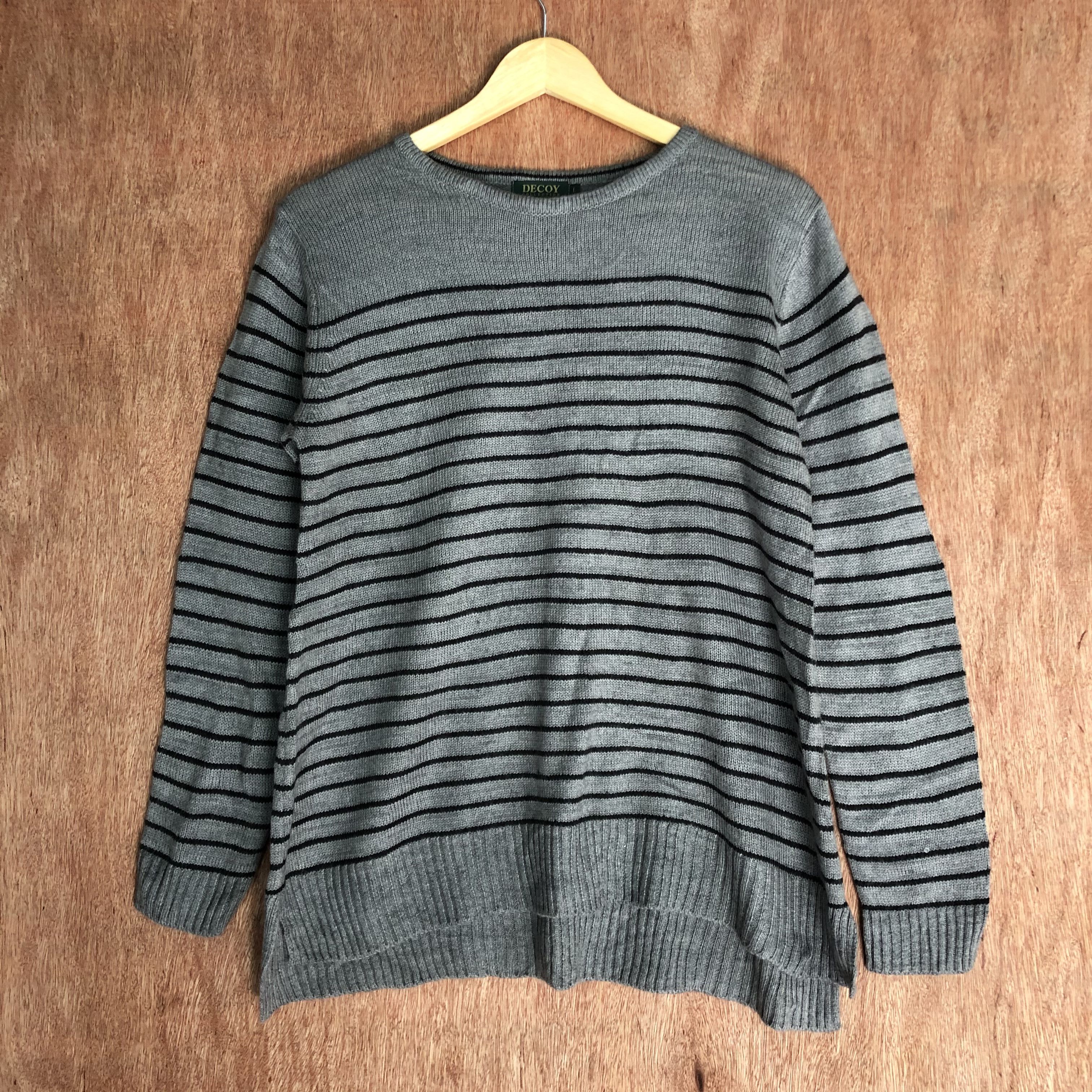 Japanese Brand DLL Decoy Stripe Black Grey Knitwear sweatshirt #c440 Size US M / EU 48-50 / 2 - 1 Thumbnail