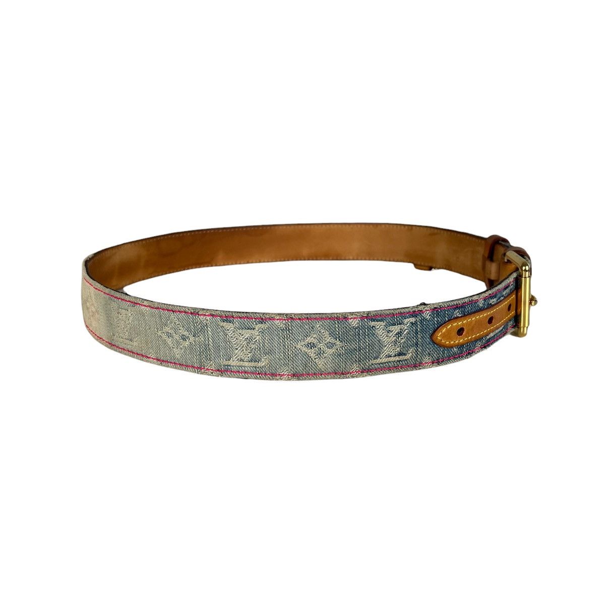 Louis Vuitton × Marc Jacobs Louis Vuitton Gradient Denim Monogram Belt Size ONE SIZE - 6 Thumbnail