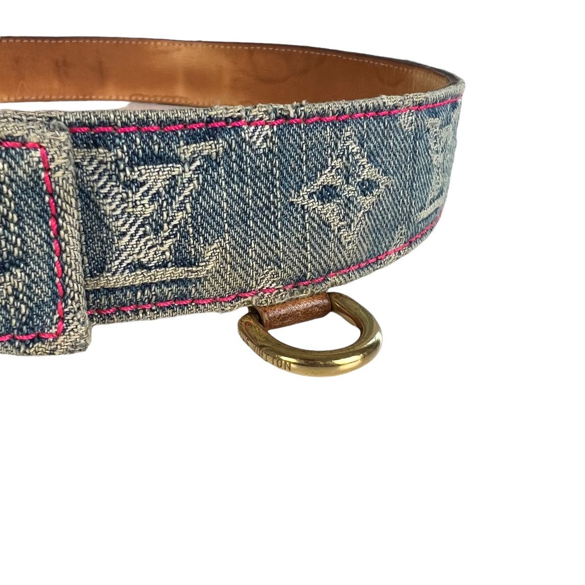 Louis Vuitton × Marc Jacobs Louis Vuitton Gradient Denim Monogram Belt Size ONE SIZE - 3 Thumbnail